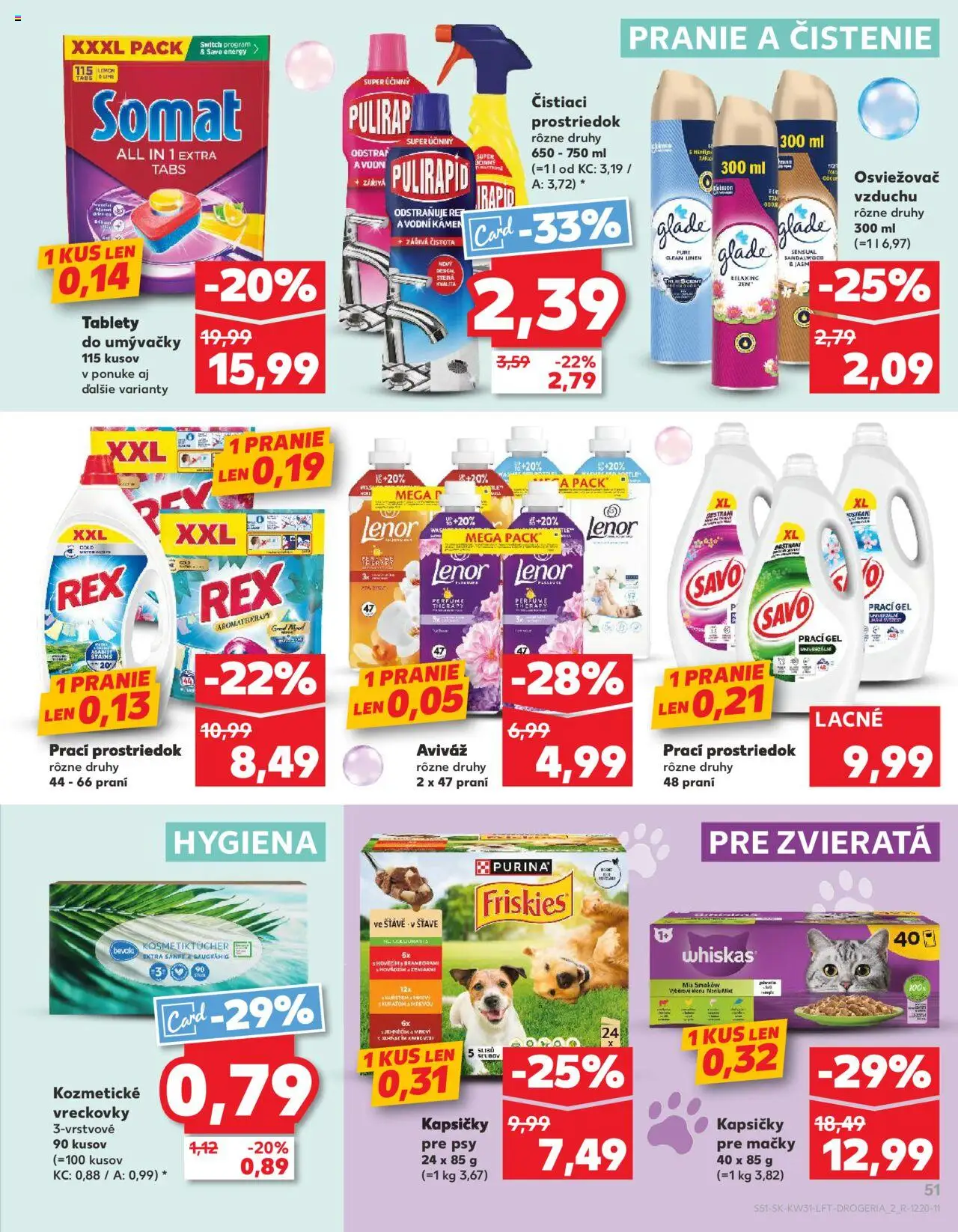 Kaufland SK akciós ujság - amely érvényes a következő dátumtól: 31.07.2025 | Oldal: 51 | Termékek: Somat, Whiskas