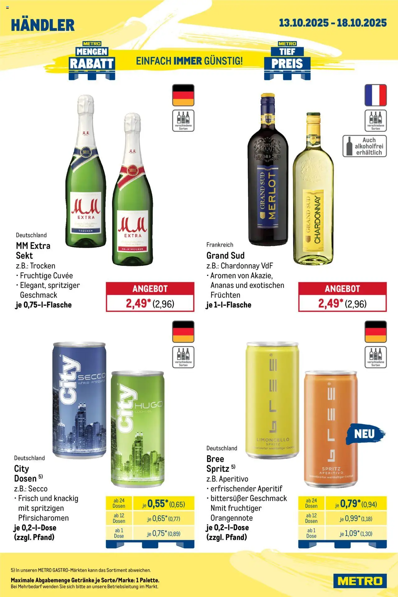 Metro Wochen-Angebote Händler – gültig ab 13.10.2025 | Seite: 8 | Produkte: Sekt, Bree, Ananas, Hugo