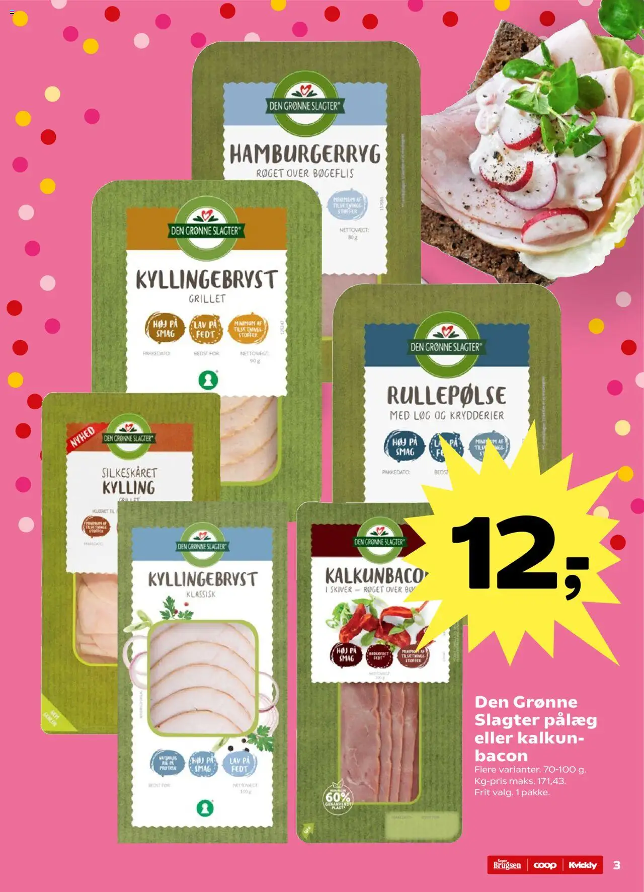 Super Brugsen Tilbudsavis gyldig fra 22.08.2025 | Side: 3 | Produkter: Løg, Pålæg, Rullepølse, Bacon