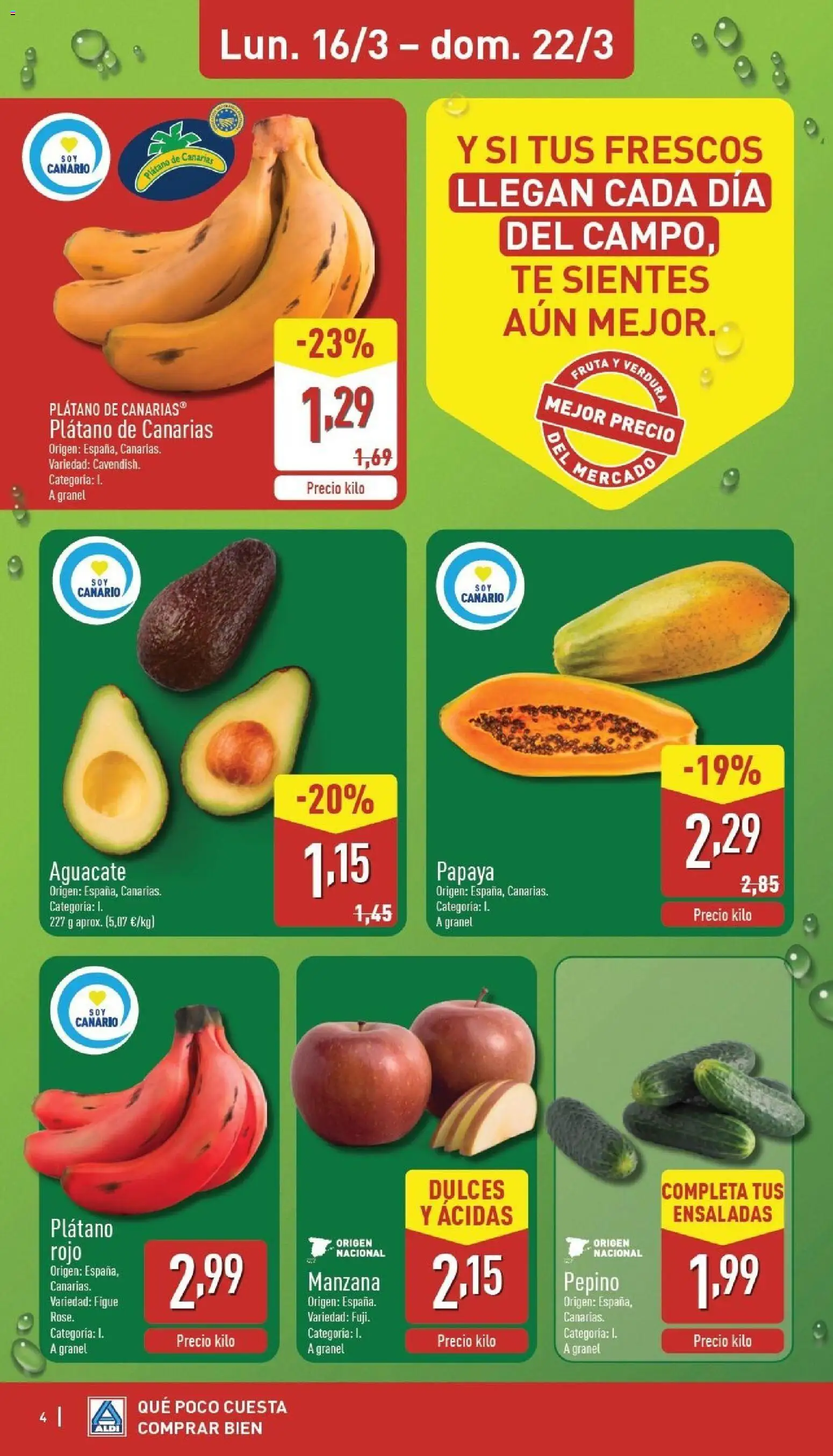 Aldi folleto Canarias │ válido desde el 16.03.2026 | Página: 4 | Productos: Στιγμιαίος καφές, Manzana, Té, Apple
