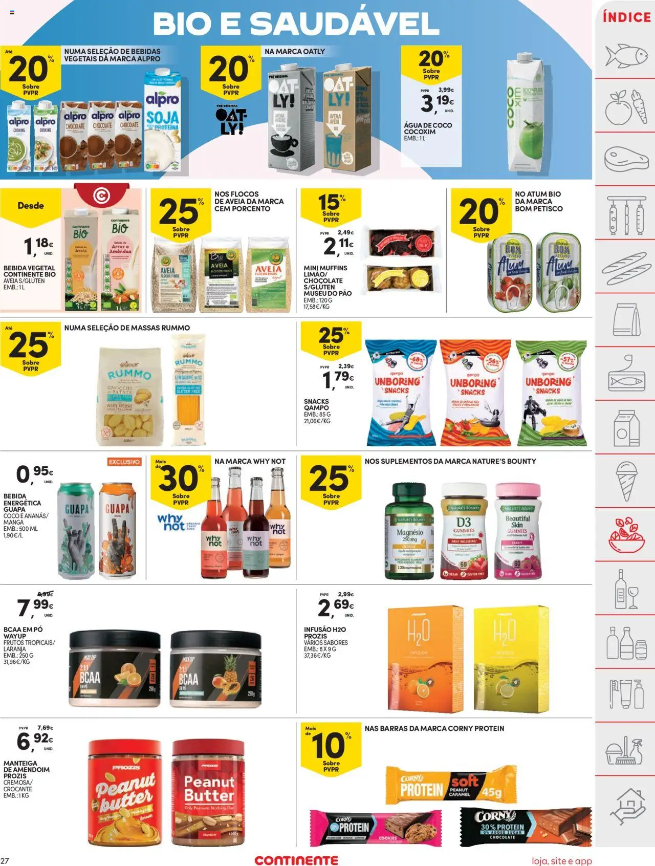 Continente folheto │ válido de 19.08.2025 | Página: 27 | Produtos: Manteiga de amendoim, Soja, Bebida, Proteina