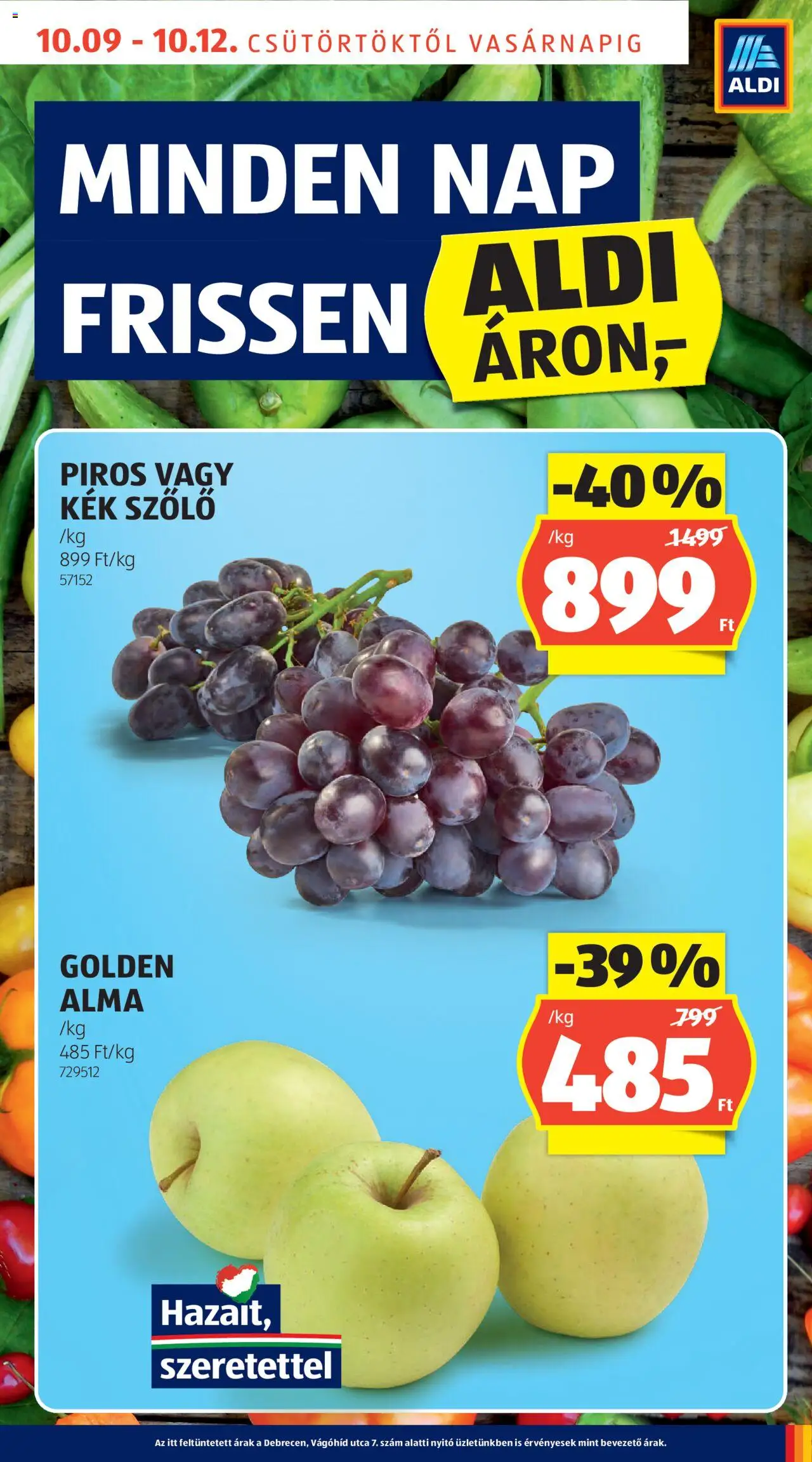 Aldi akciós ujság - amely érvényes a következő dátumtól: 09.10.2025 | Oldal: 7 | Termékek: Szőlő, Alma