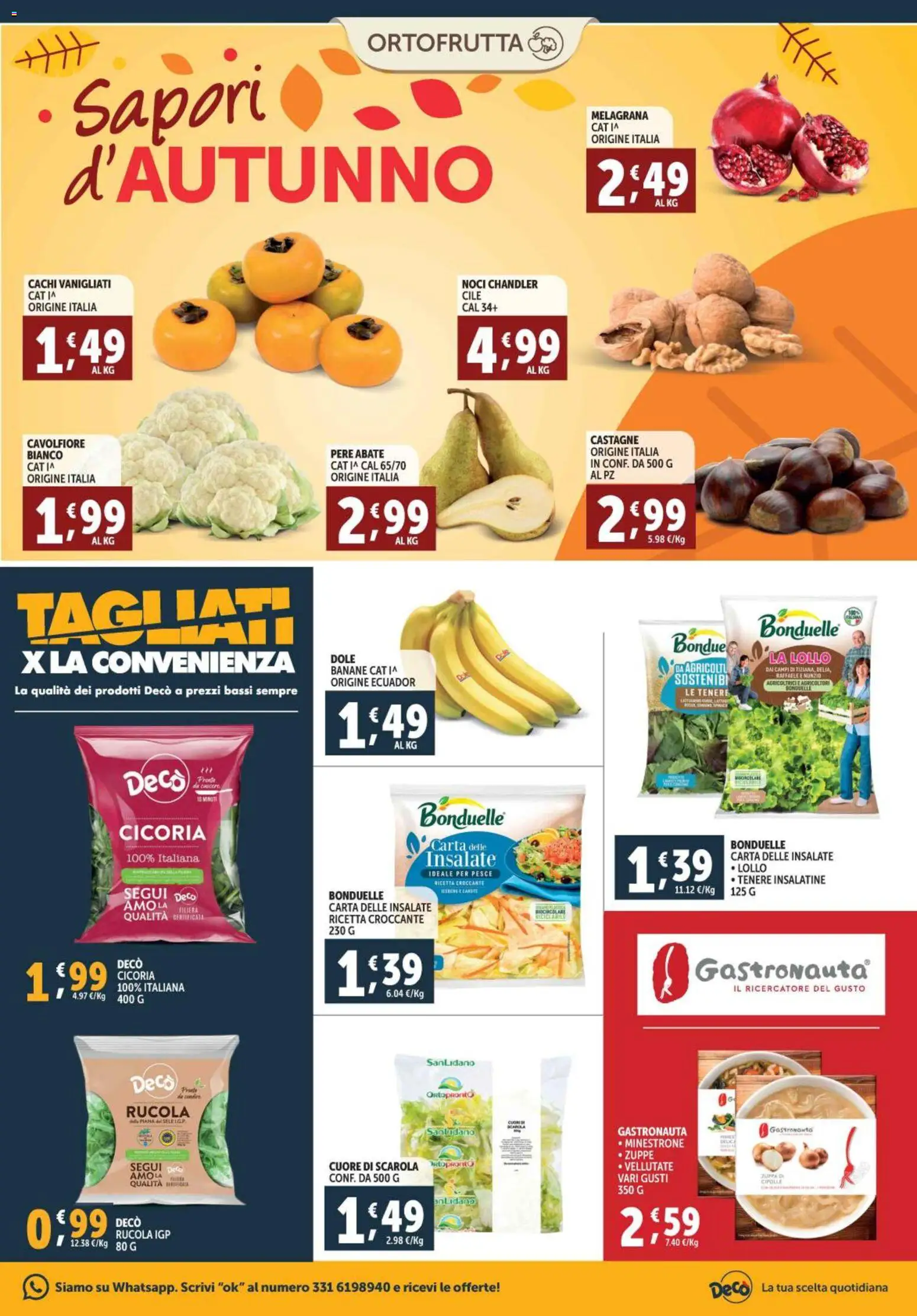 Volantino Decò del 28.10.2025 | Pagina: 5 | Prodotti: Pesce, Rucola, Cipolle, Cavolfiore