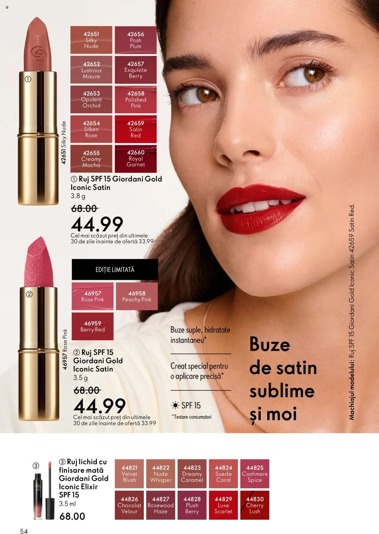 Oriflame catalog 13 2025 – valabil de la 10.09.2025 | Pagină: 54 | Produse: Elixir, Blush, Ruj