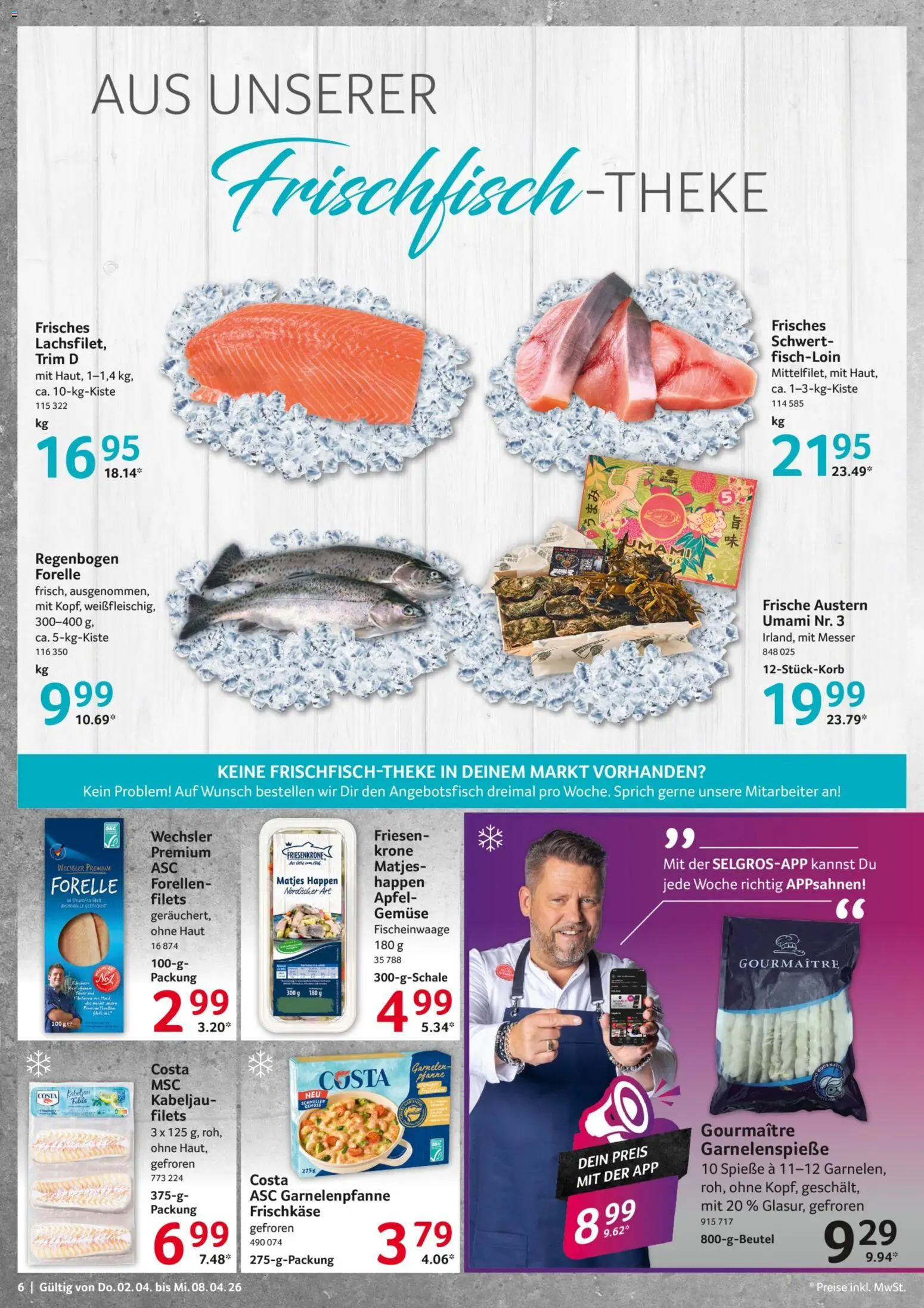Selgros Prospekt 	 – gültig ab 02.04.2026 | Seite: 6 | Produkte: Äpfel, Spieße, Gemüse, Frischkase