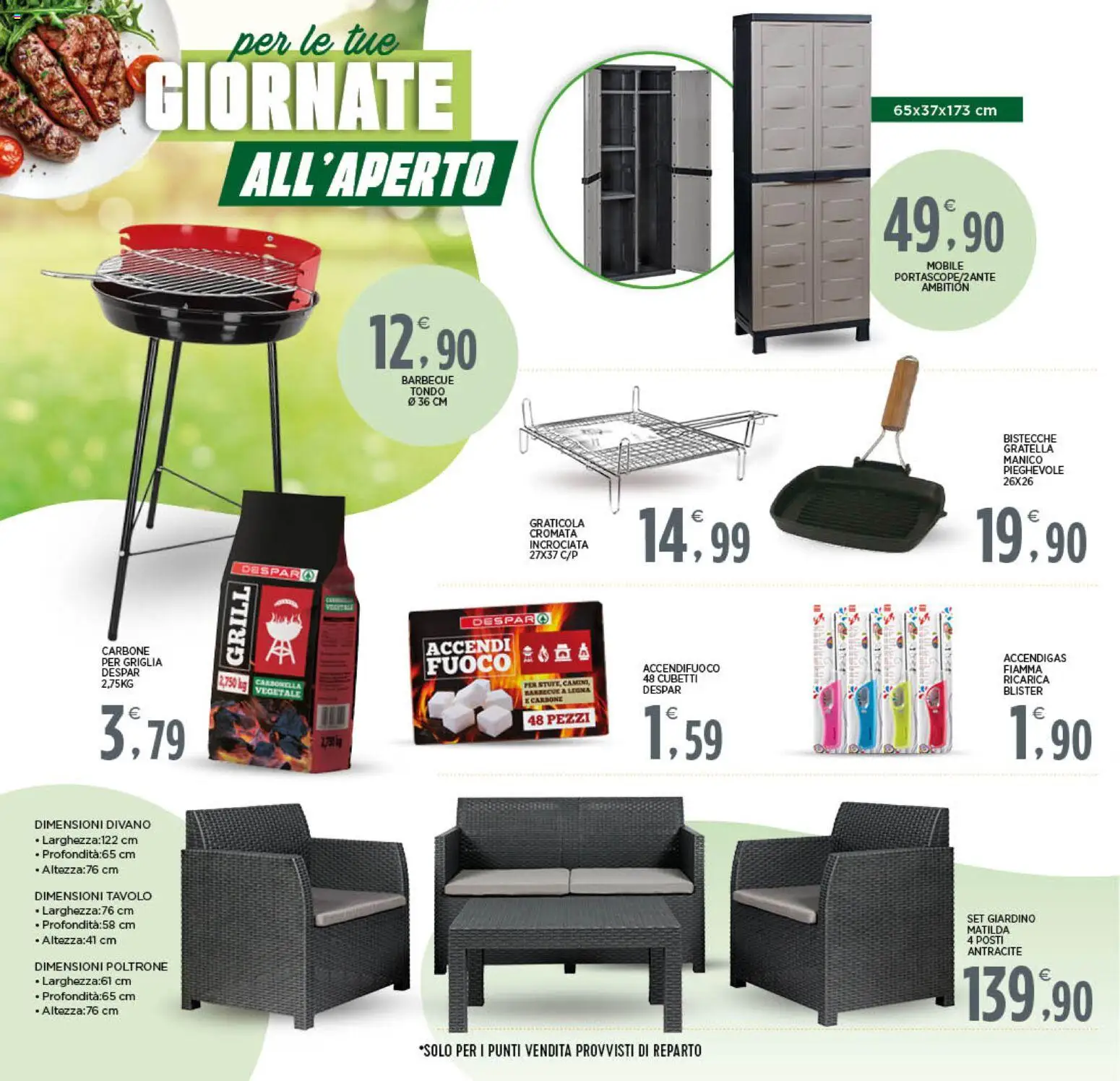 Volantino Interspar del 09.04.2026 | Pagina: 22 | Prodotti: Mobile, Griglia, Divano, Tavolo