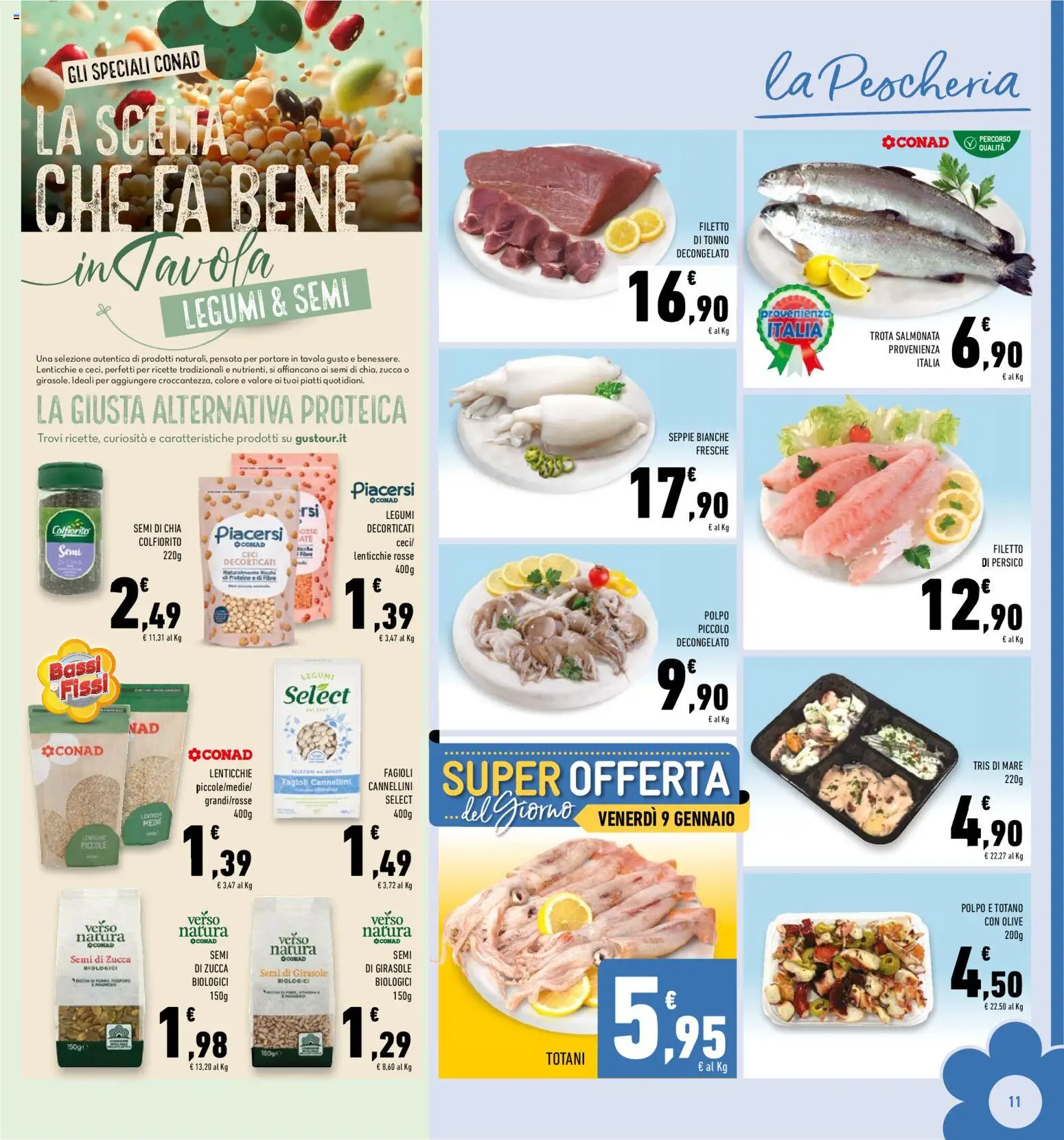 Volantino Conad del 03.01.2026 | Pagina: 11 | Prodotti: Ceci, Cannellini, Lenticchie, Zucca