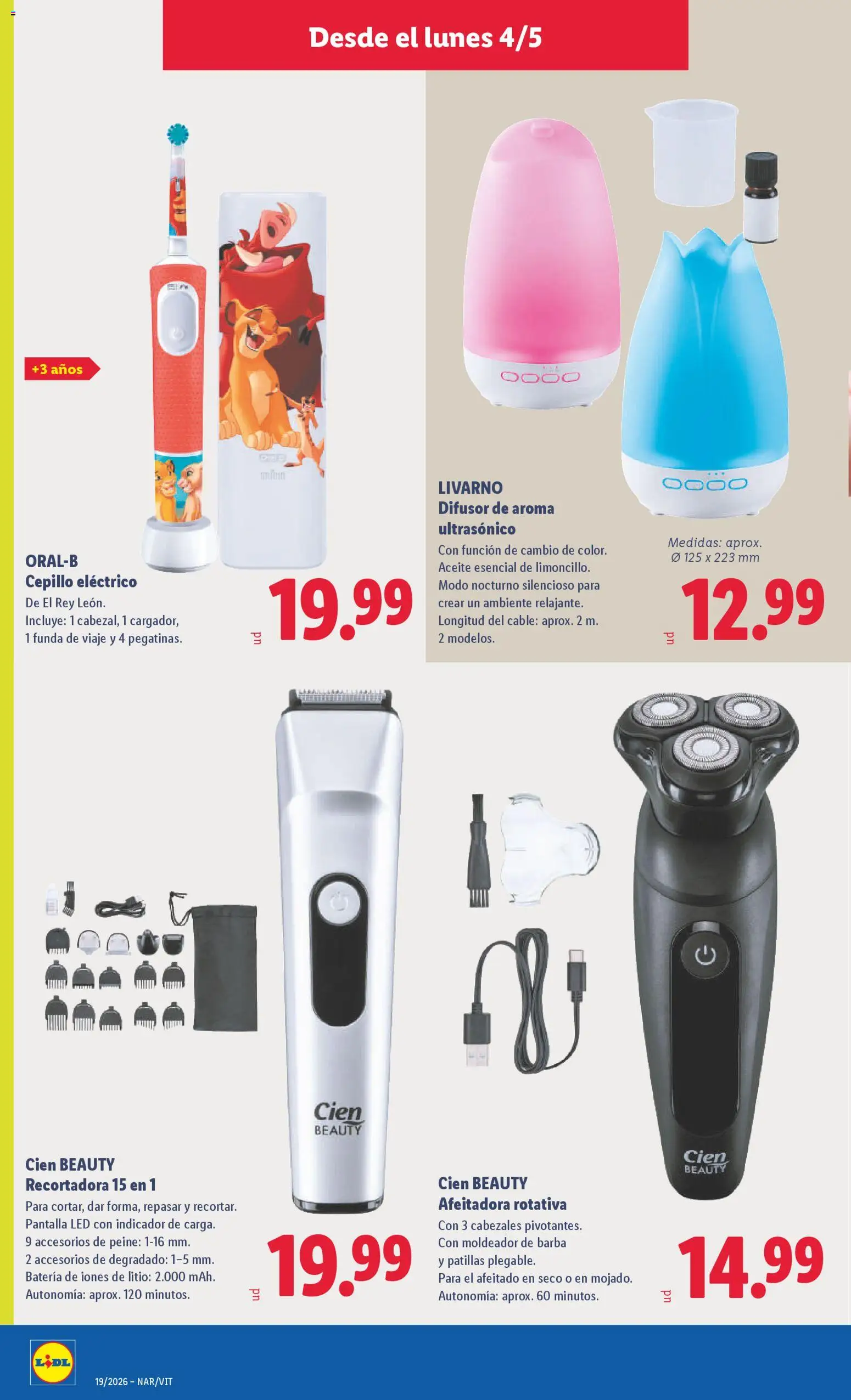 Lidl folleto de bazar │ válido desde el 04.05.2026 | Página: 14 | Productos: Aceite, Cable, Afeitadora, Funda