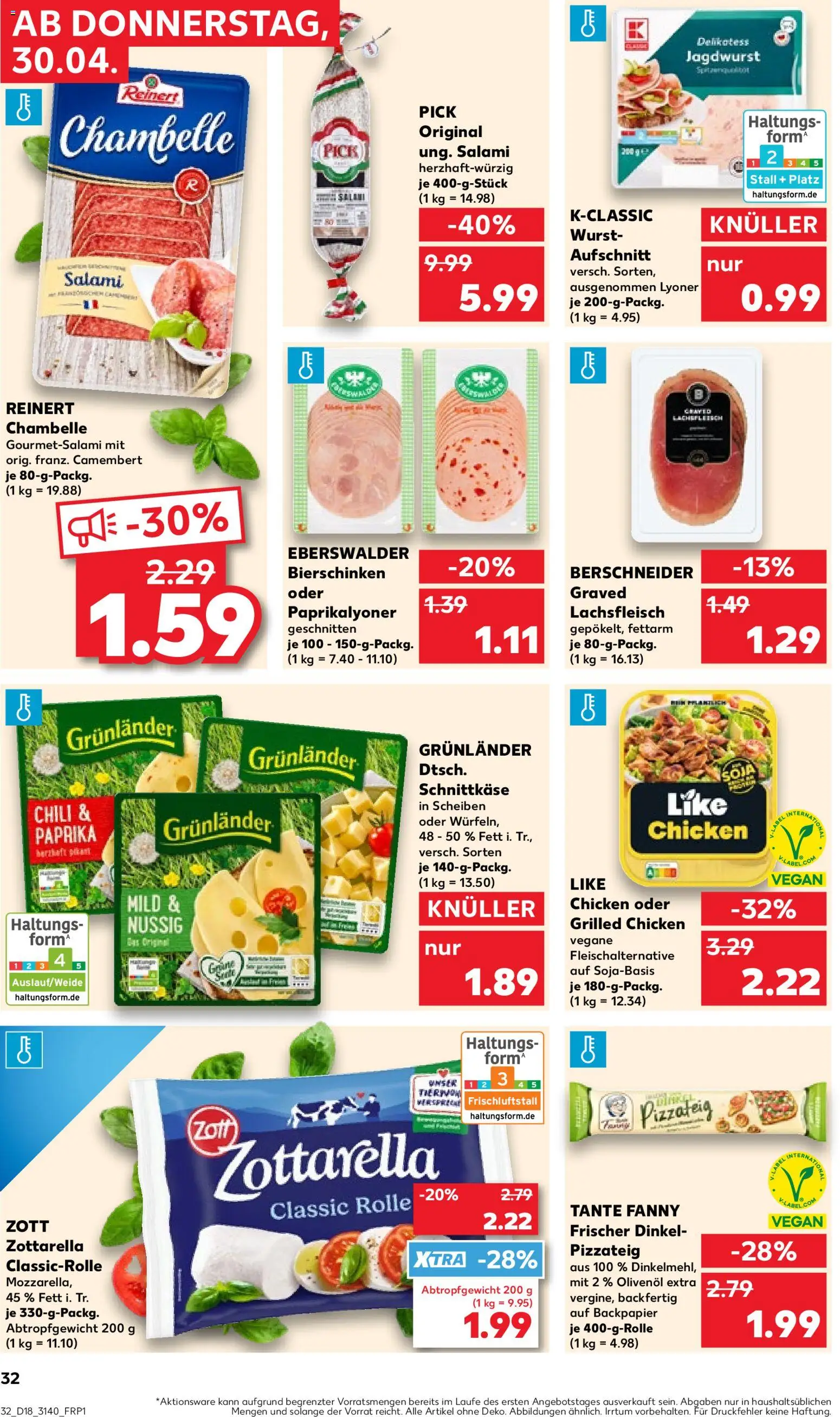 Kaufland Prospekt Leipzig	 – gültig ab 30.04.2026 | Seite: 32 | Produkte: Mozzarella, Paprika, Wurst, Chili