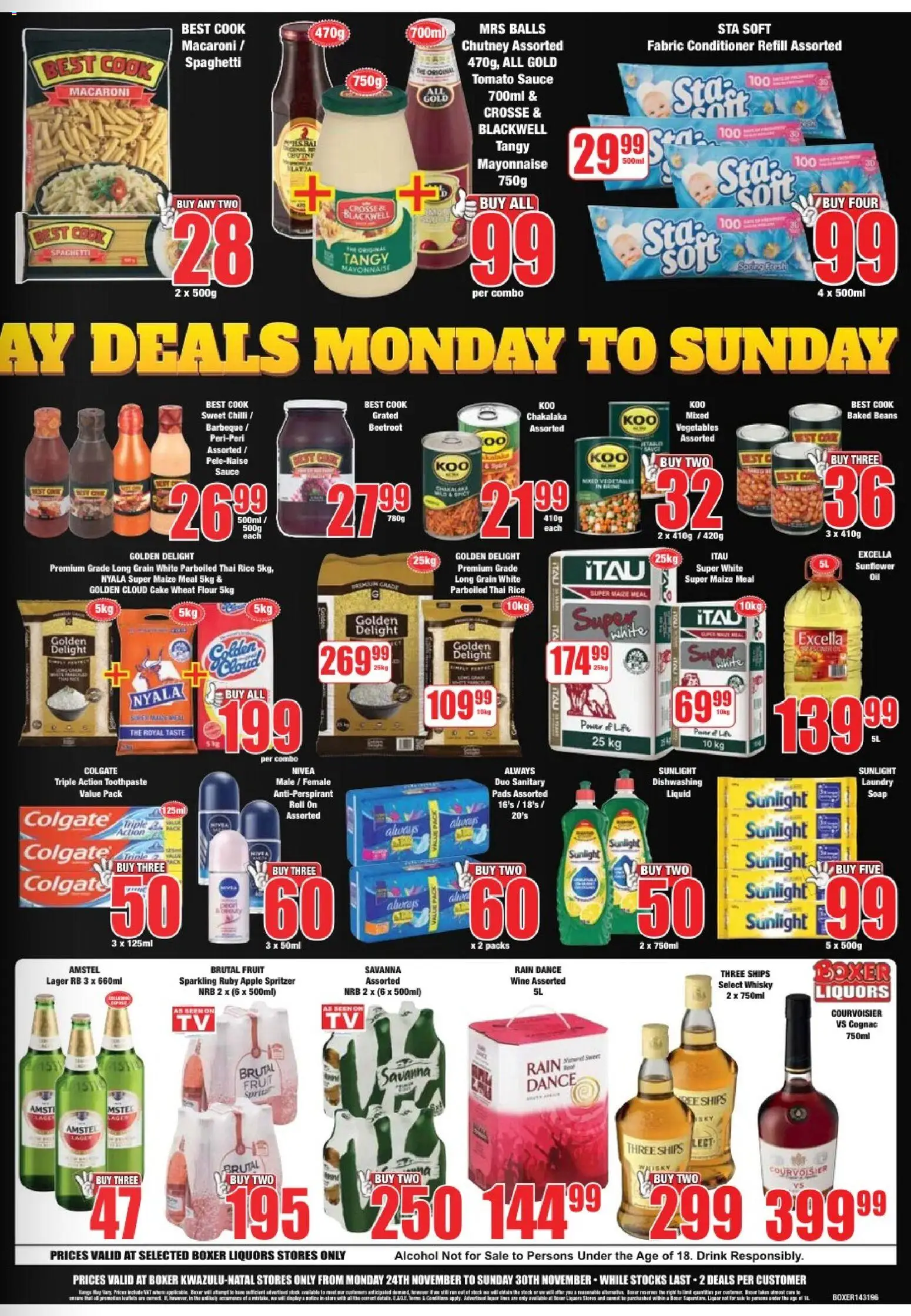 New Boxer catalogue – valid from 24.11.2025 | Page: 3 | Products: Baked beans, Antiperspirant, Chilli, Ensalada de quino