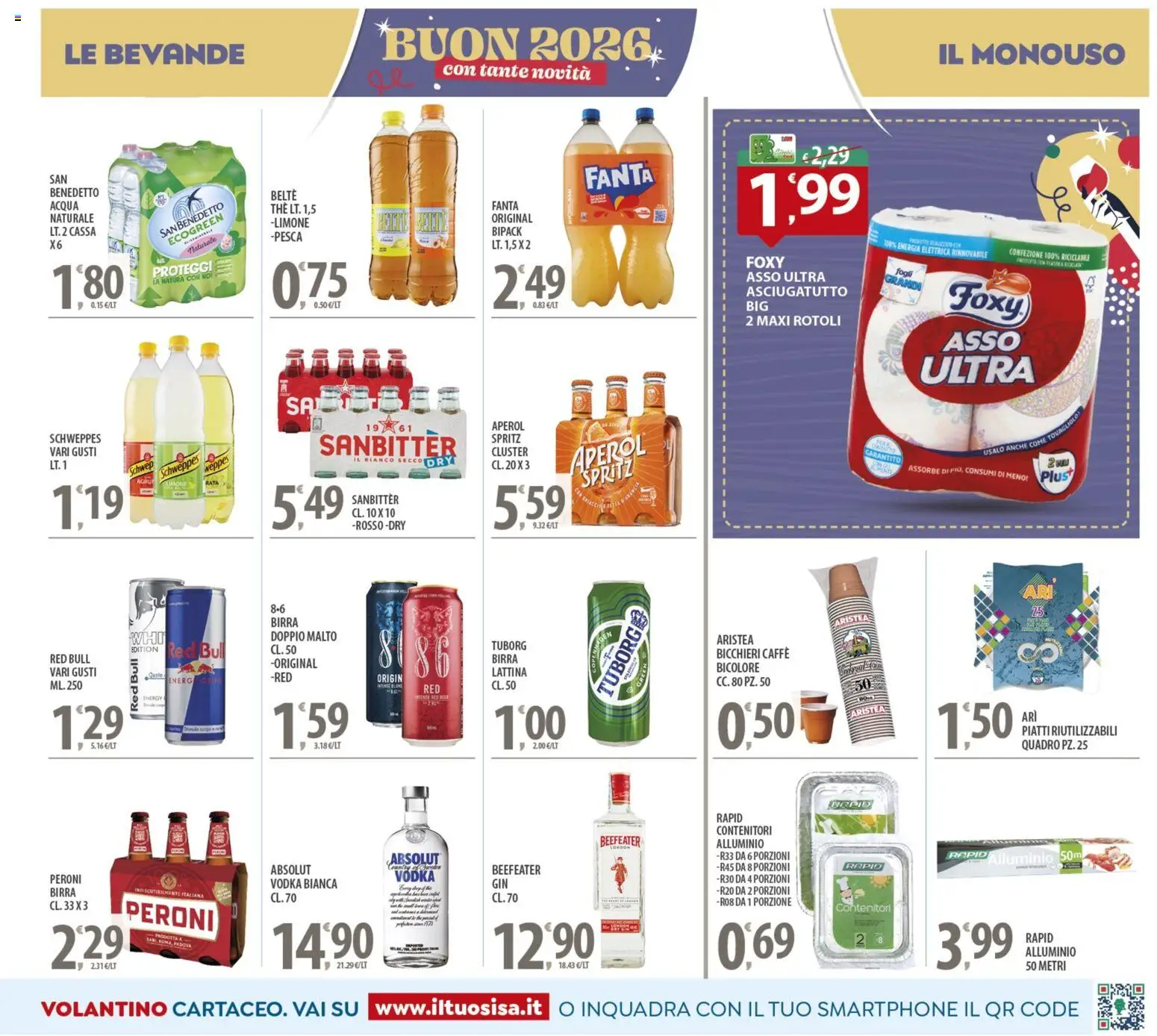 Volantino SISA del 27.12.2025 | Pagina: 13 | Prodotti: Acqua, The, Smartphone, Aperol