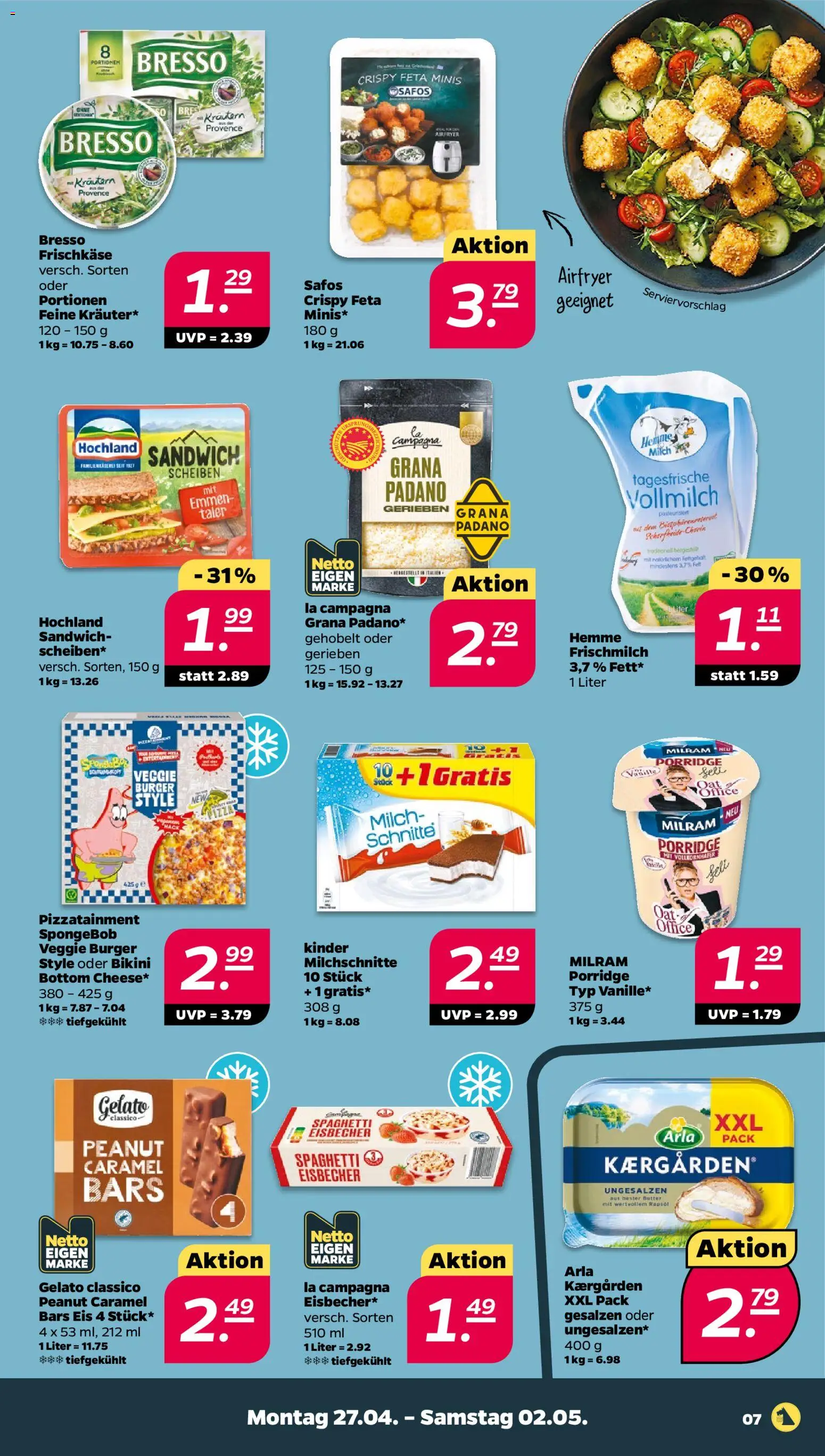 Netto Prospekt 	 – gültig ab 27.04.2026 | Seite: 7 | Produkte: Butter, Milram, Eis, Frischkase