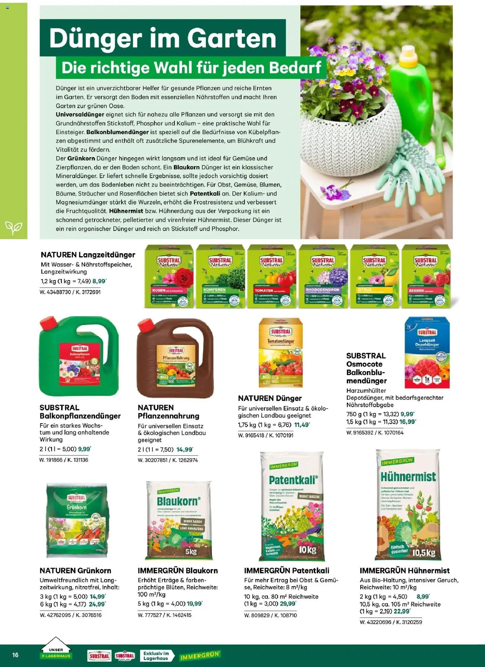 Lagerhaus Garten & Freizeit Katalog 2026 - Wien, Innsbruck gültig ab 01.03.2026 | Seite: 16 | Produkte: Wasser, Gemüse, Obst, Tomaten