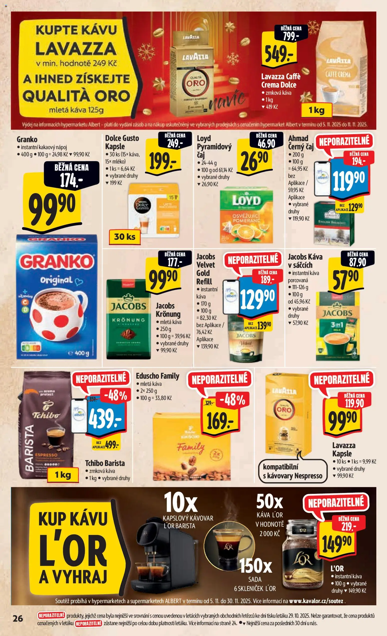 Albert leták - Hypermarket od 05.11.2025 | Strana: 35 | Produkty: Mléko, Granko, Jacobs Kronung, Crema
