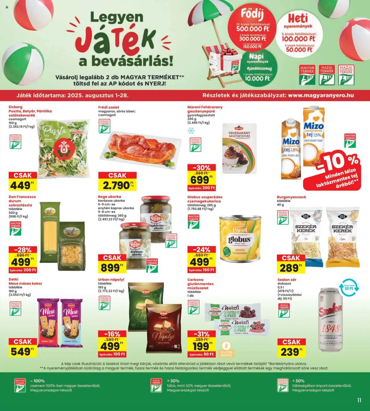Interspar akciós ujság - amely érvényes a következő dátumtól: 14.08.2025 | Oldal: 11 | Termékek: Gesztenyepüré, Csemegekukorica, Müzliszelet, Keksz