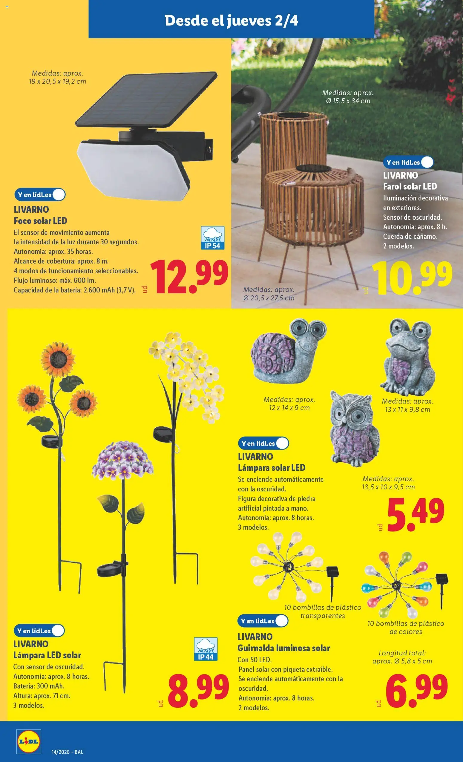 Lidl folleto de bazar │ válido desde el 30.03.2026 | Página: 18 | Productos: Farol, Galette de chaise, Batería, Lámpara