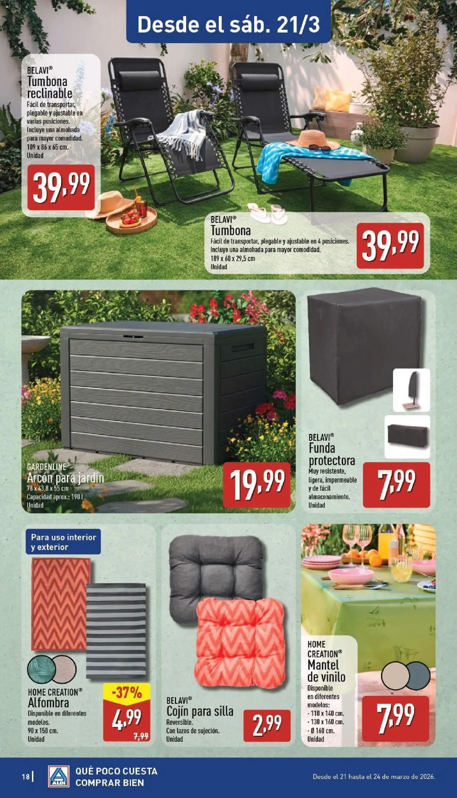 Aldi folleto Península │ válido desde el 16.03.2026 | Página: 18 | Productos: Funda, Almohada, Cojín, Alfombra