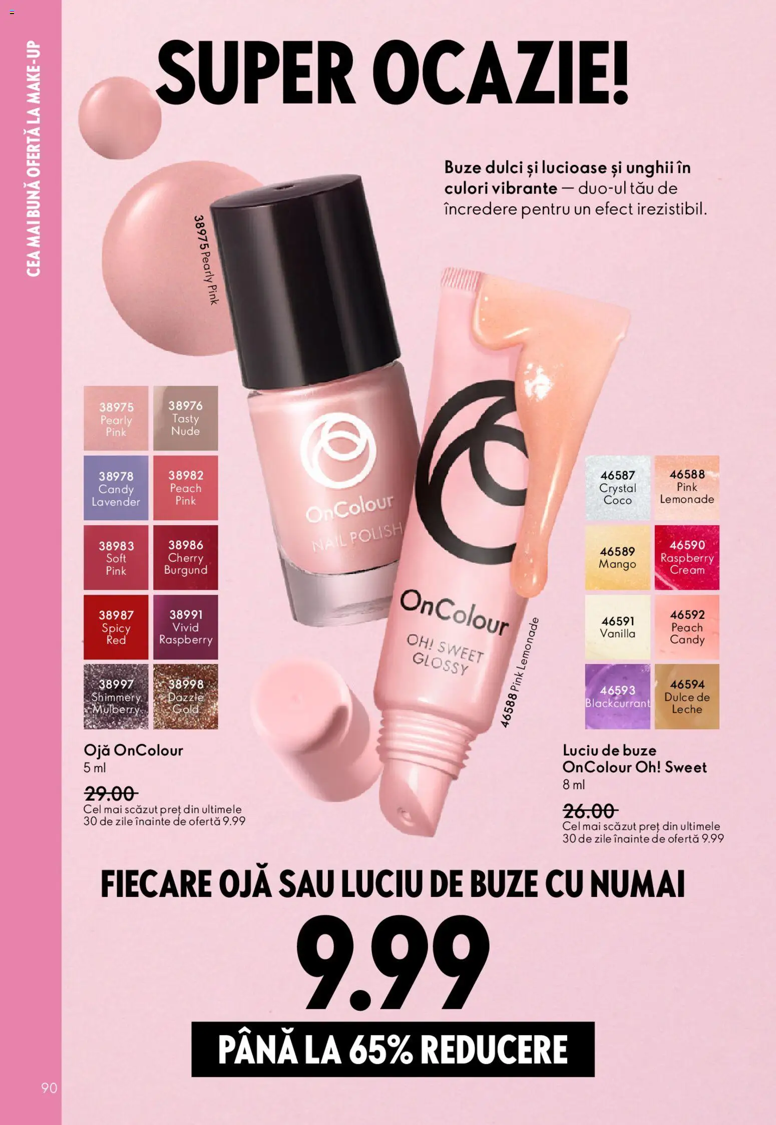 Noul catalog Oriflame – valabil de la 04.03.2026 | Pagină: 90 | Produse: Luciu de buze, Ojă, Mango