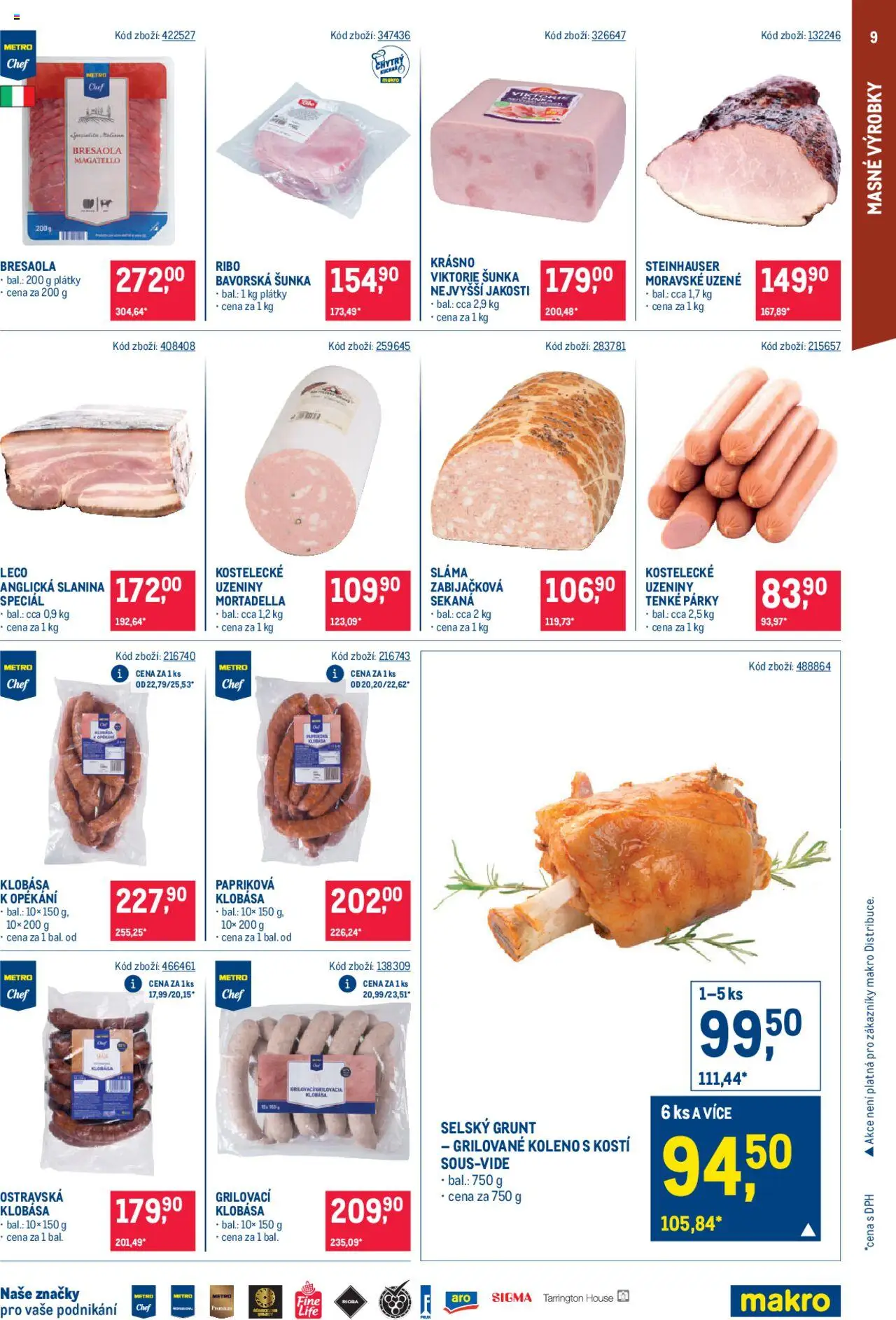 Makro leták - Gastronomie od 18.06.2025 | Strana: 9 | Produkty: Párky, Anglická slanina, Uzeniny, Lečo