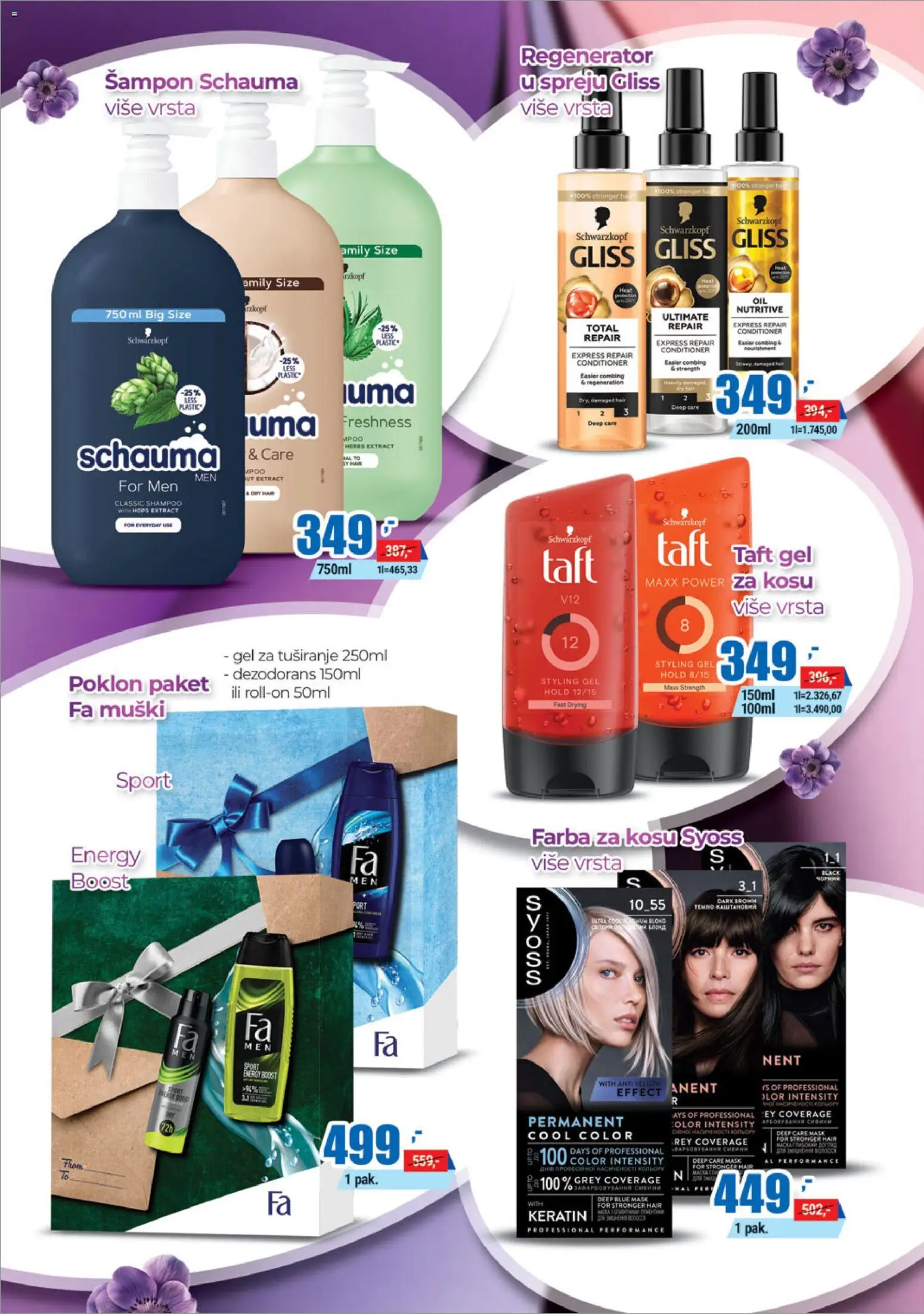 Trnava Promet katalog - važi od 02.04.2026 | Strana: 25 | Proizvode: Syoss, Farba za kosu, Gel za tuširanje, Dezodorans