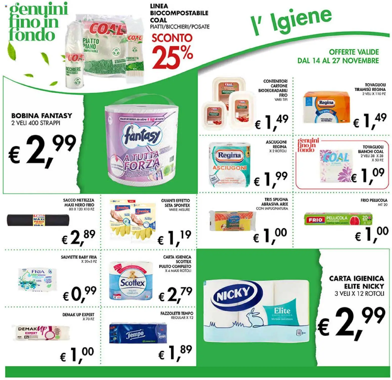 Volantino Coal del 14.11.2025 | Pagina: 22 | Prodotti: Spugna, Carta igienica, Guanti, Piatto