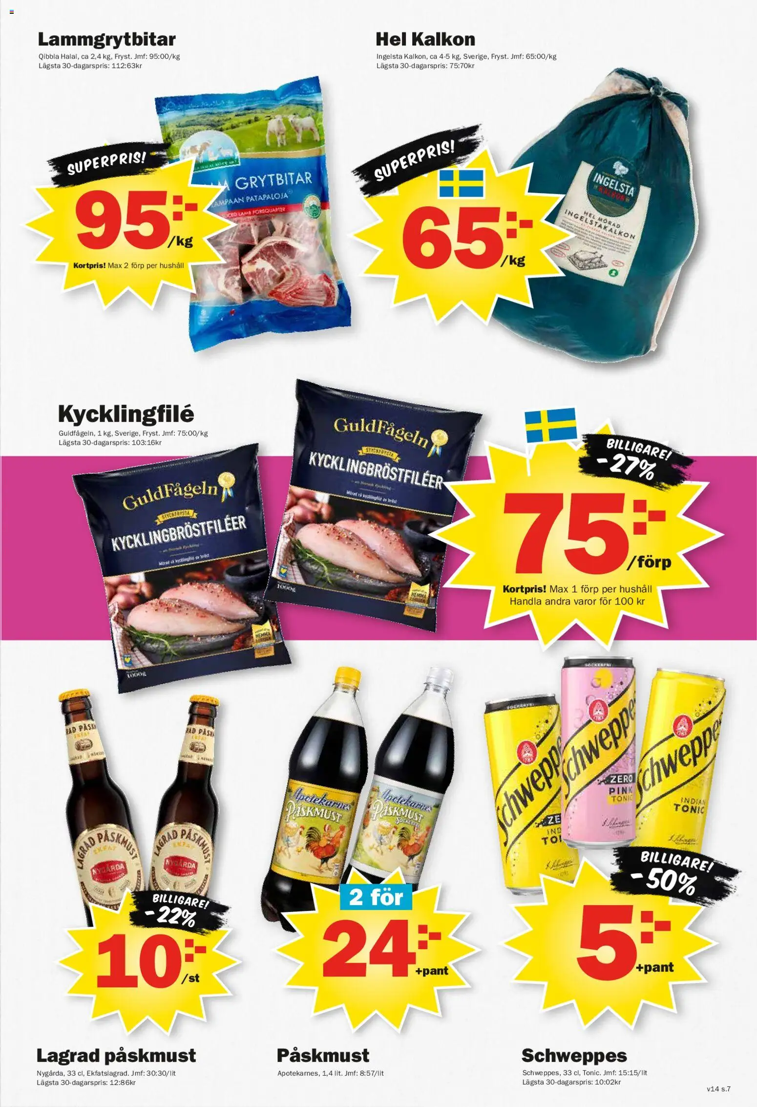 Pekås reklamblad aktuell från 30.03.2026 | Sida: 7 | Produkter: Kycklingfile, Kalkon