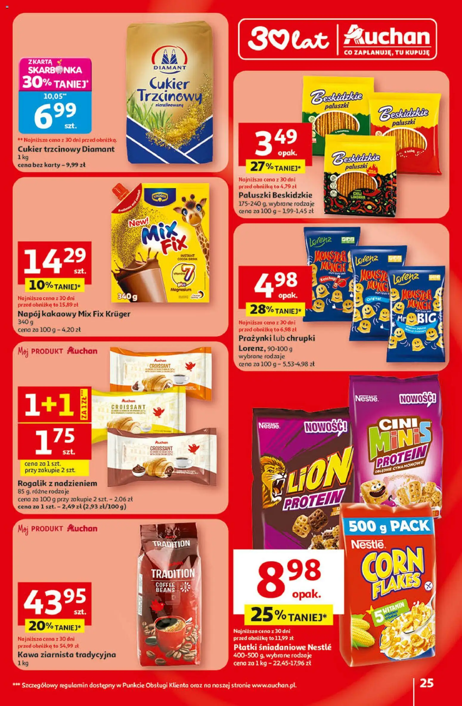 Auchan - Gazetka 30 Lat Hipermarket  od 09.04.2026 | Strona: 25 | Produkty: Chrupki, Kawa ziarnista, Paluszki, Kawa