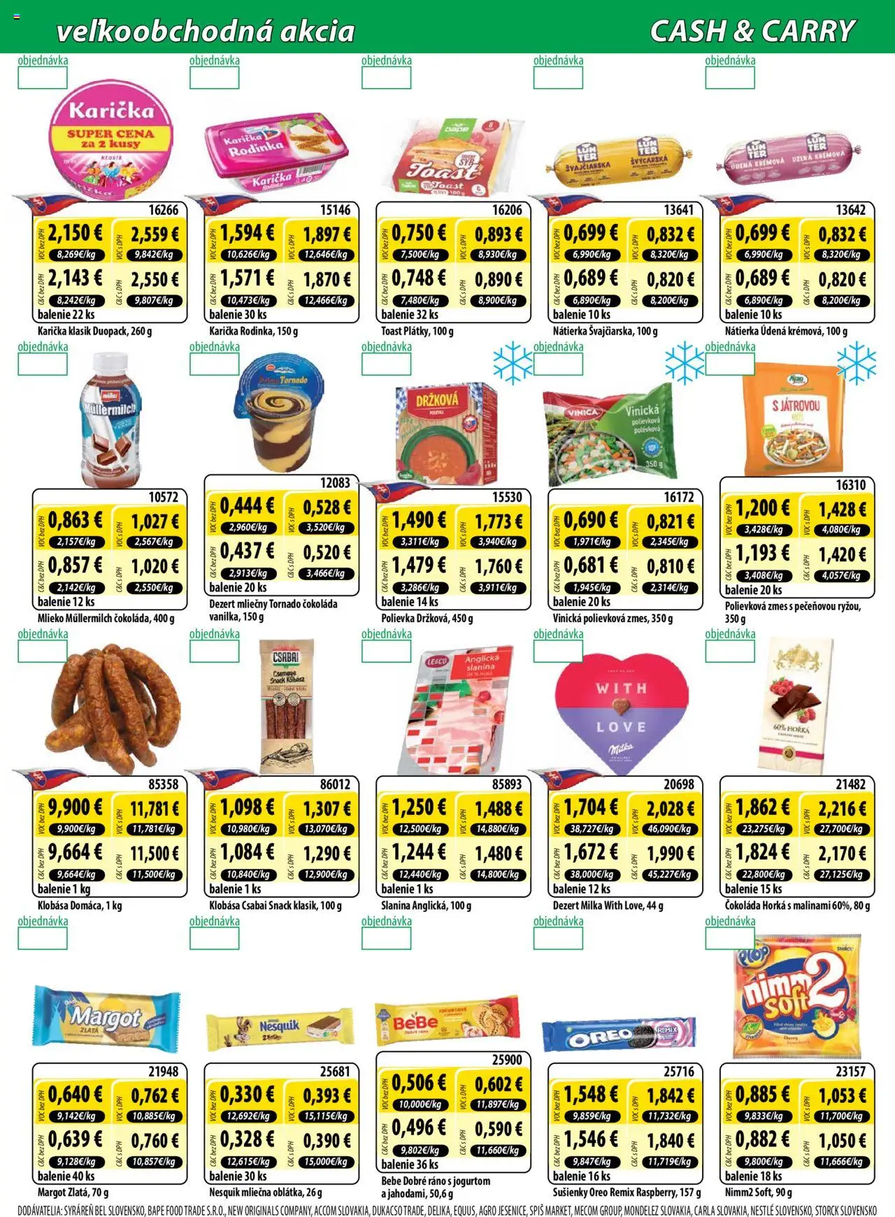 Milk Agro Cash & Carry │ platný od 30.07.2025 | Strana: 3 | Produkty: BeBe Dobré ráno, Klobása, Čokoláda, Nesquik