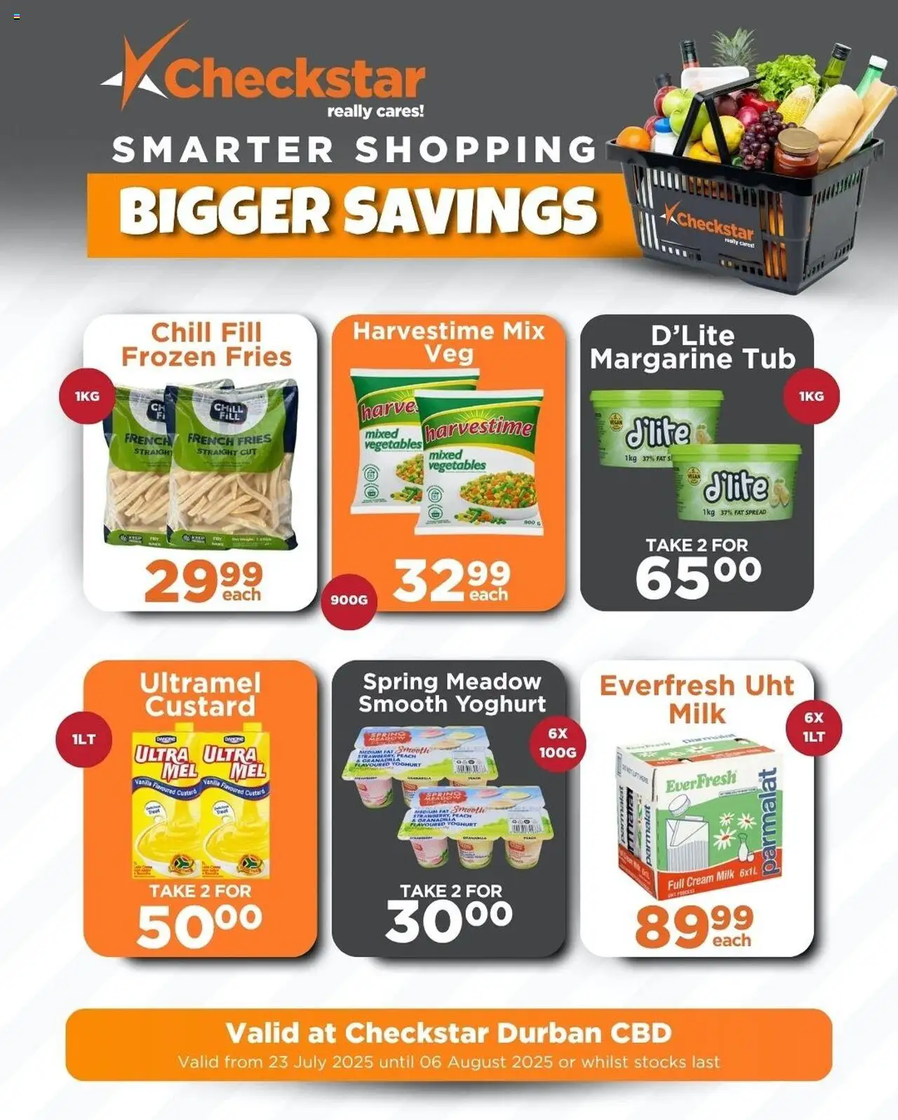 Check Star Durban CBD Specials │ valid from 23.07.2025 | Page: 7 | Products: Custard, Margarine, Vegetables, Peach