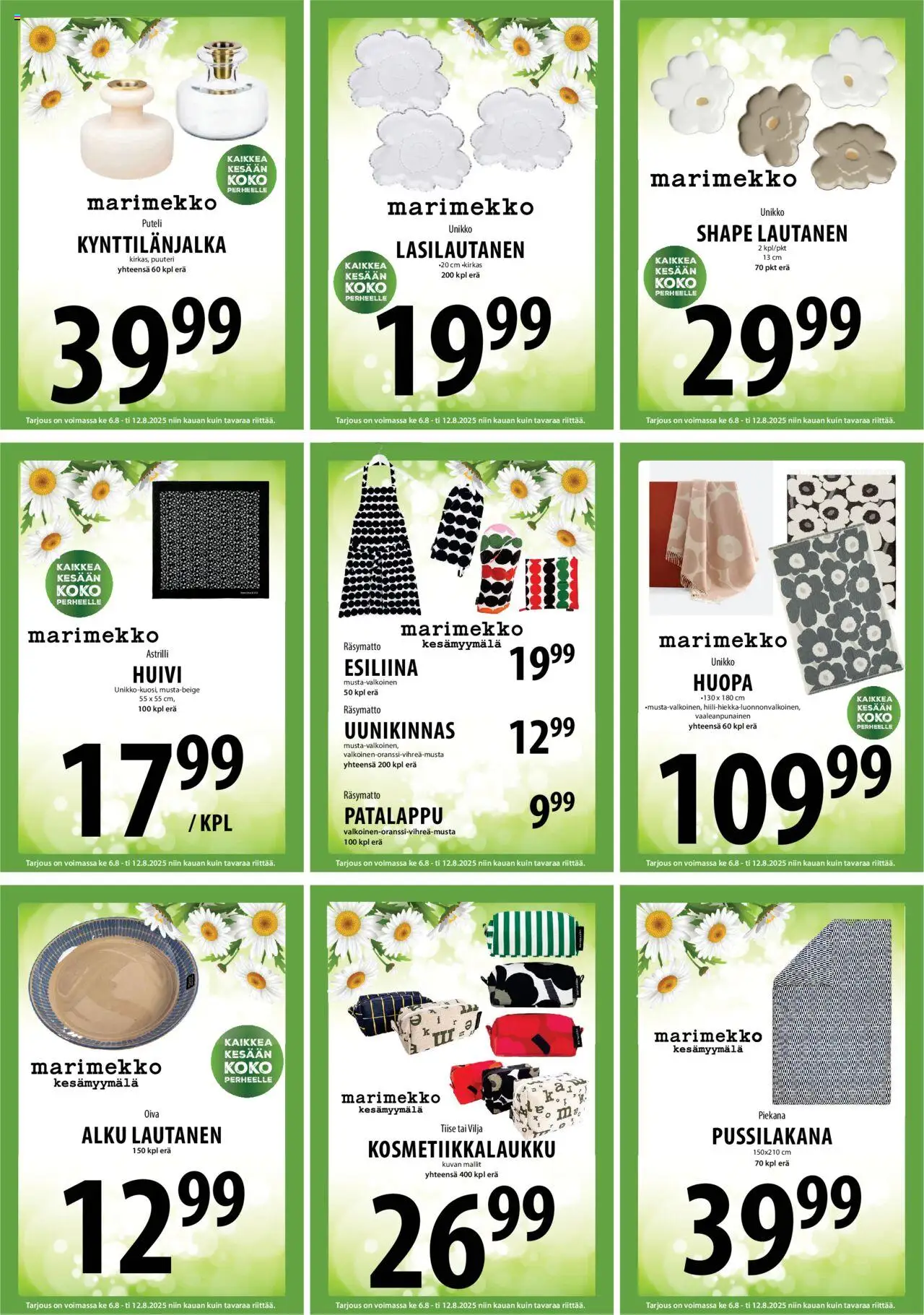  | Sivu: 11 | Tuotteet: Patalappu, Huivi, Lautanen, Huopa