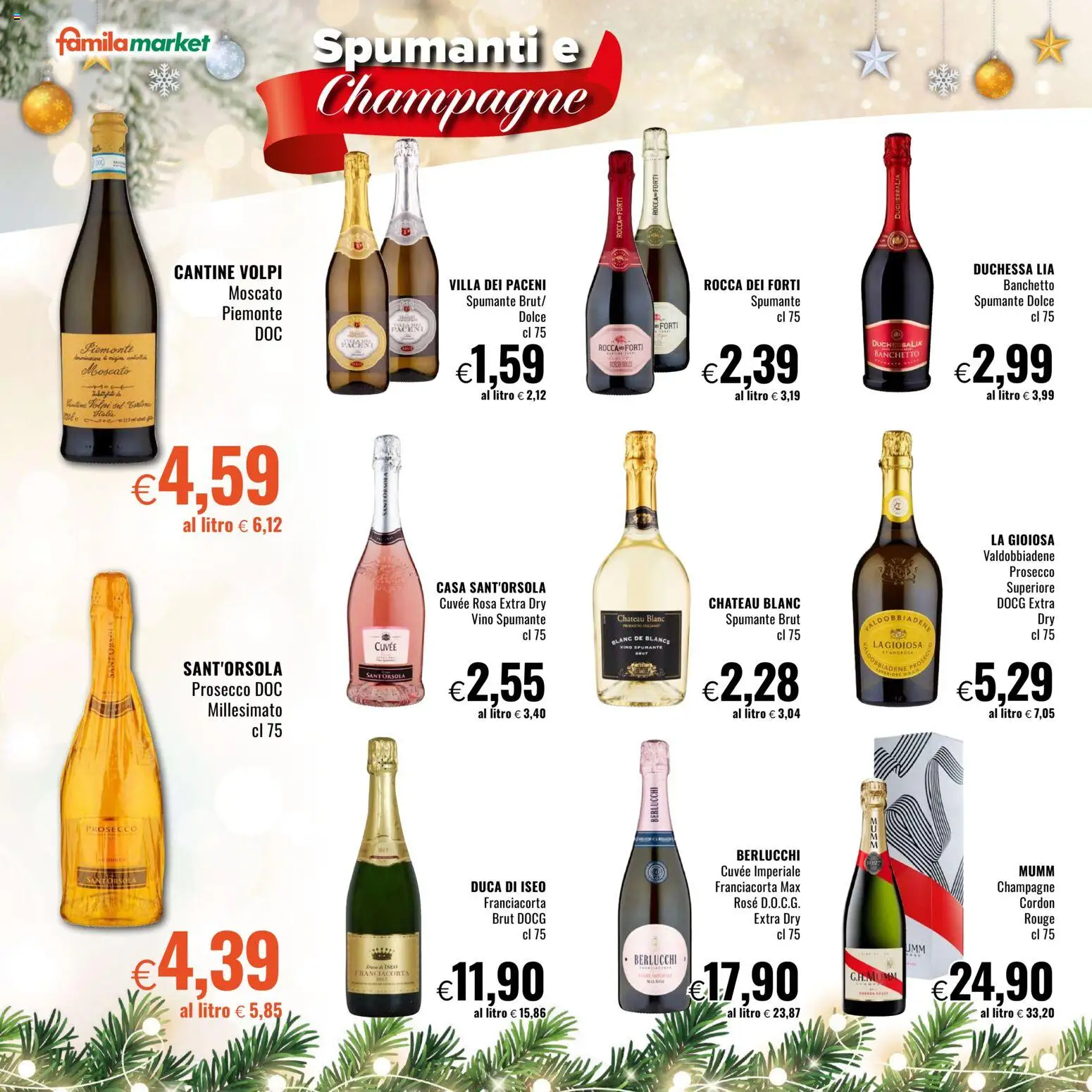 Volantino Famila del 11.12.2025 | Pagina: 14 | Prodotti: Prosecco, Vino, Spumante, Champagne