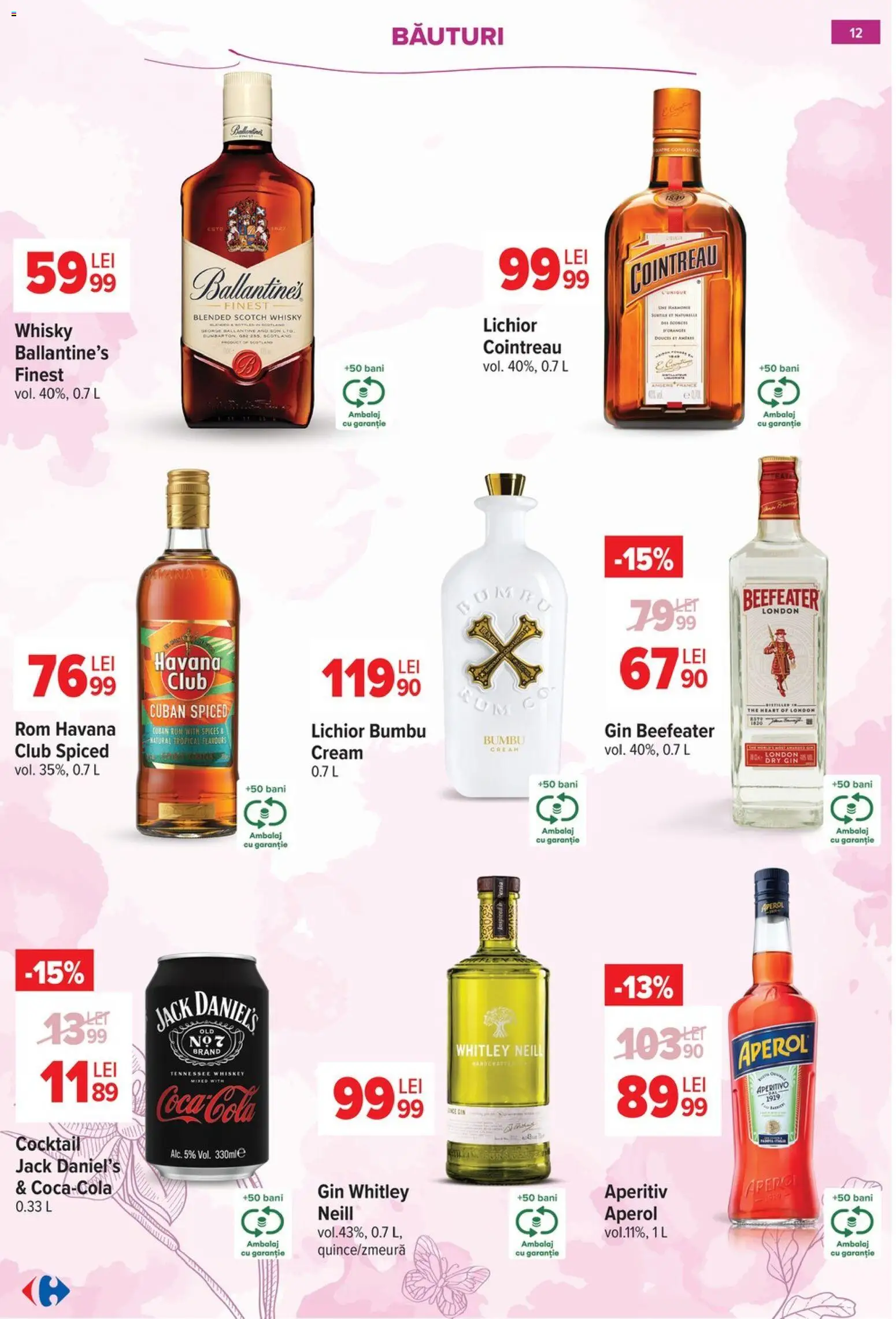 Noul catalog Carrefour – valabil de la 18.02.2026 | Pagină: 12 | Produse: Lichior, Rom, Gin, Whiskey