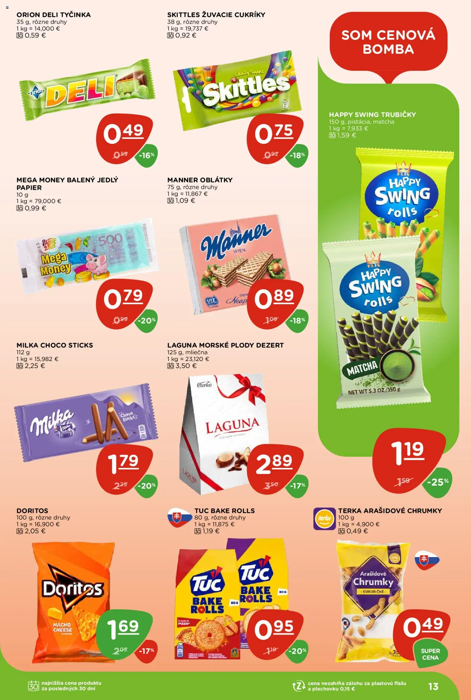 Nové Terno akcie – leták je platný od 26.03.2026 | Strana: 13 | Produkty: Cukríky, Milka, Morské plody