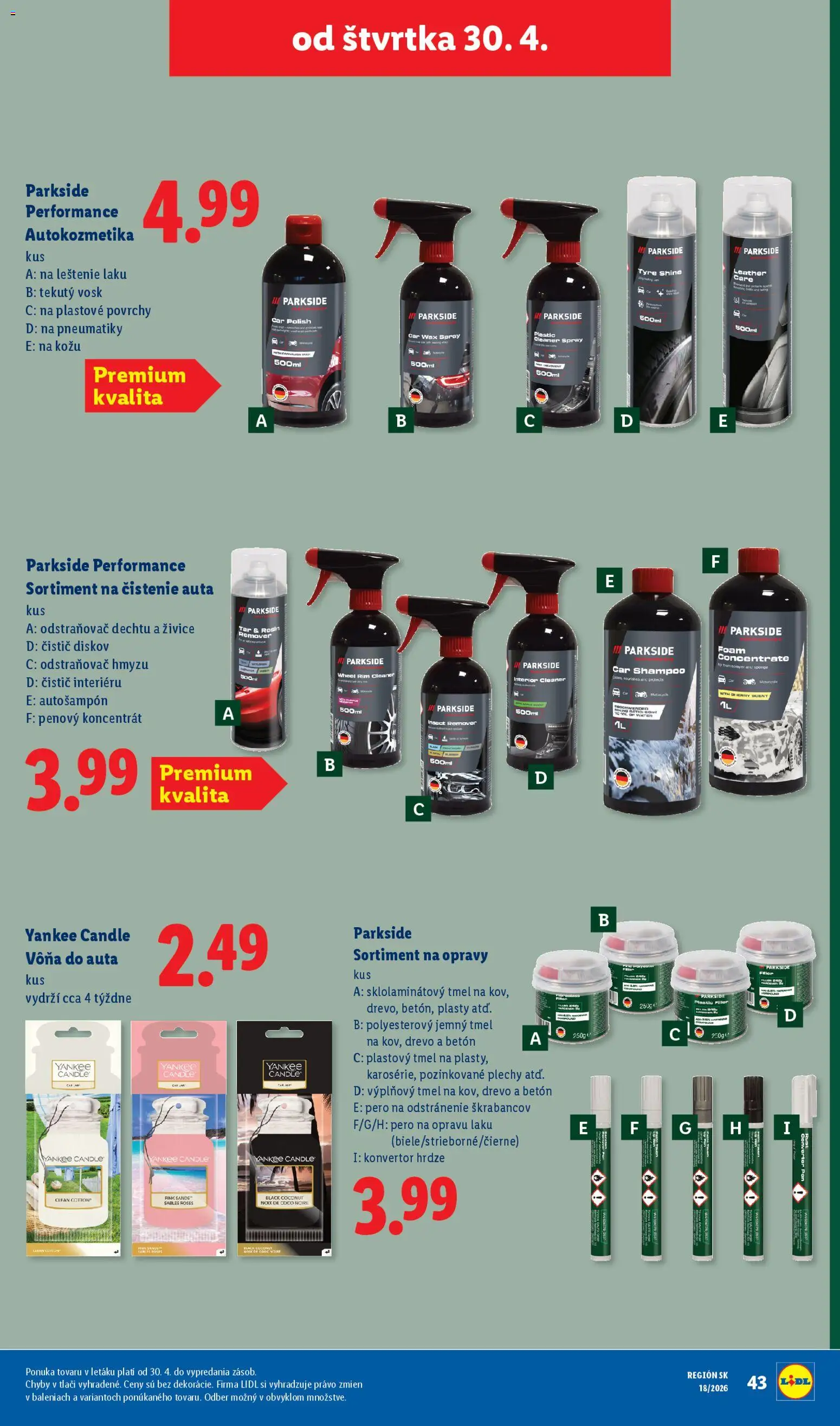 Nové Lidl akcie – leták je platný od 27.04.2026 | Strana: 75 | Produkty: Parkside, Pero, Yankee Candle