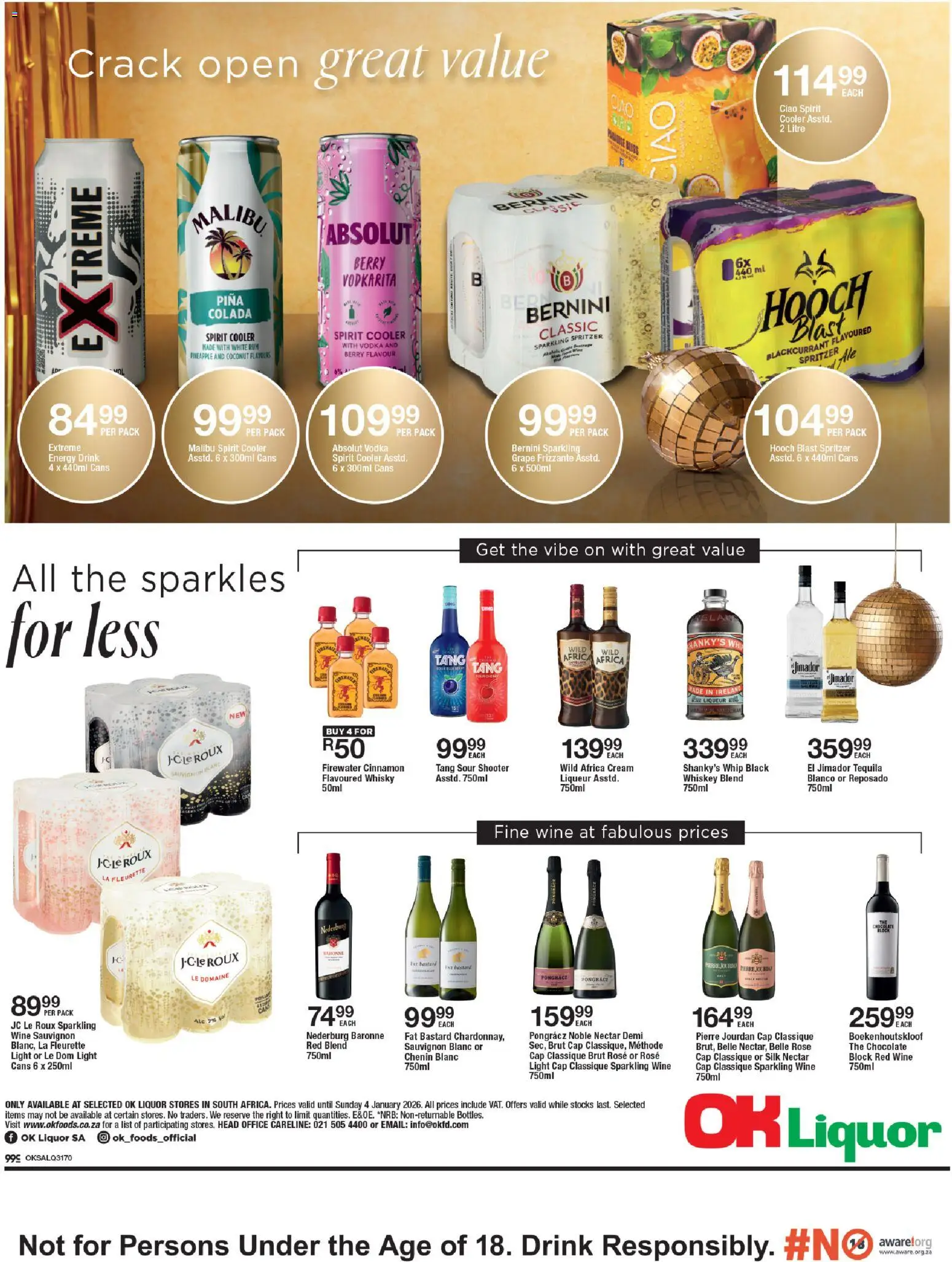 New OK Foods catalogue – valid from 29.12.2025 | Page: 2 | Products: Cap, Wine, Cream, Vodka