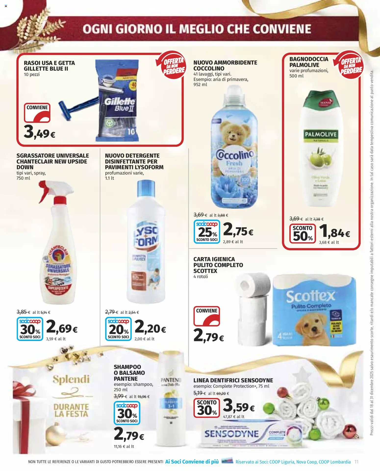 Volantino COOP del 18.12.2025 | Pagina: 11 | Prodotti: Shampoo, Ammorbidente, Sgrassatore, Data