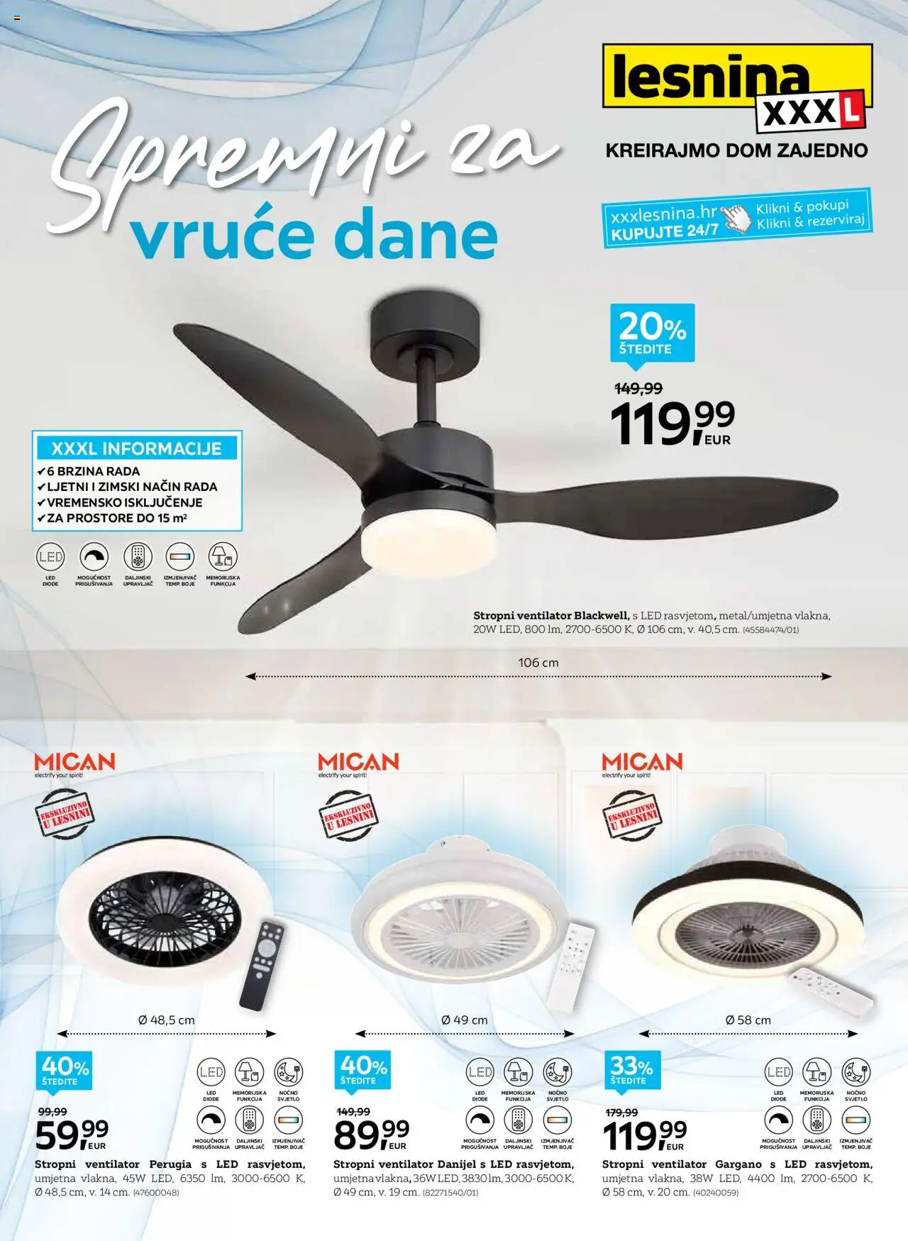 Lesnina katalog | vrijedi od 02.06.2025 | Stranica: 1 | Proizvodi: Ventilator, Stropni ventilator