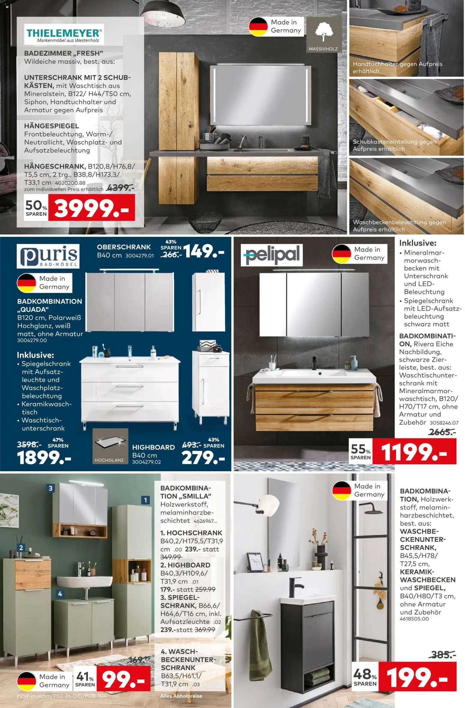 Porta! Prospekt 	 – gültig ab 05.01.2026 | Seite: 20 | Produkte: Waschbecken, Spiegel, Waschtisch, Hochschrank