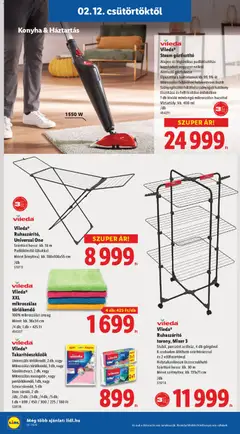 Vileda® XXL mikroszálas törlőkendő, 100% mikroszálas anyag. Méret: kb. 36x34 cm /4 db; 1 db = 425 Ft - amely érvényes a következő dátumtól: 12.02.2026 | Oldal: 32 | Termékek: Szőnyegek, Gőztisztító, Törlőkendő, Vileda