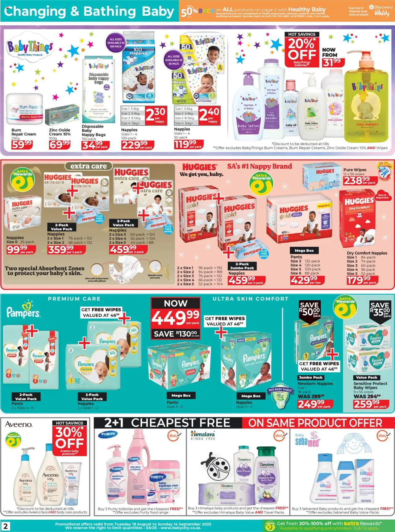 Baby City Specials │ valid from 19.08.2025 | Page: 2 | Products: Pants, Box, Powder, Shampoo