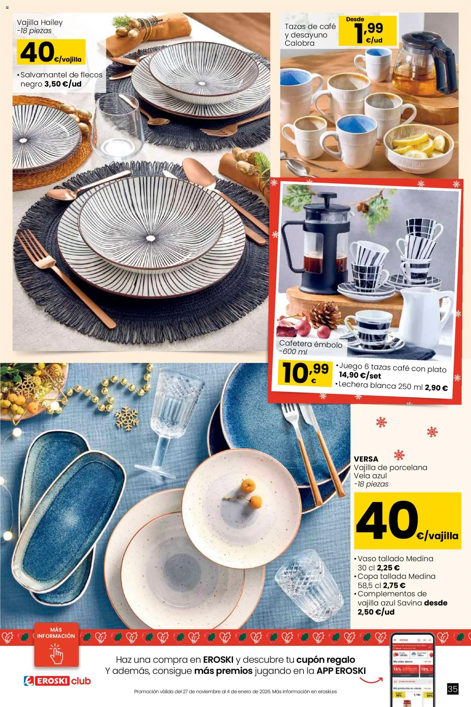 Eroski - Regalos │ válido desde el 02.12.2025 | Página: 35 | Productos: Café, Vela, Βρεφικό κρεβάτι, Cafetera