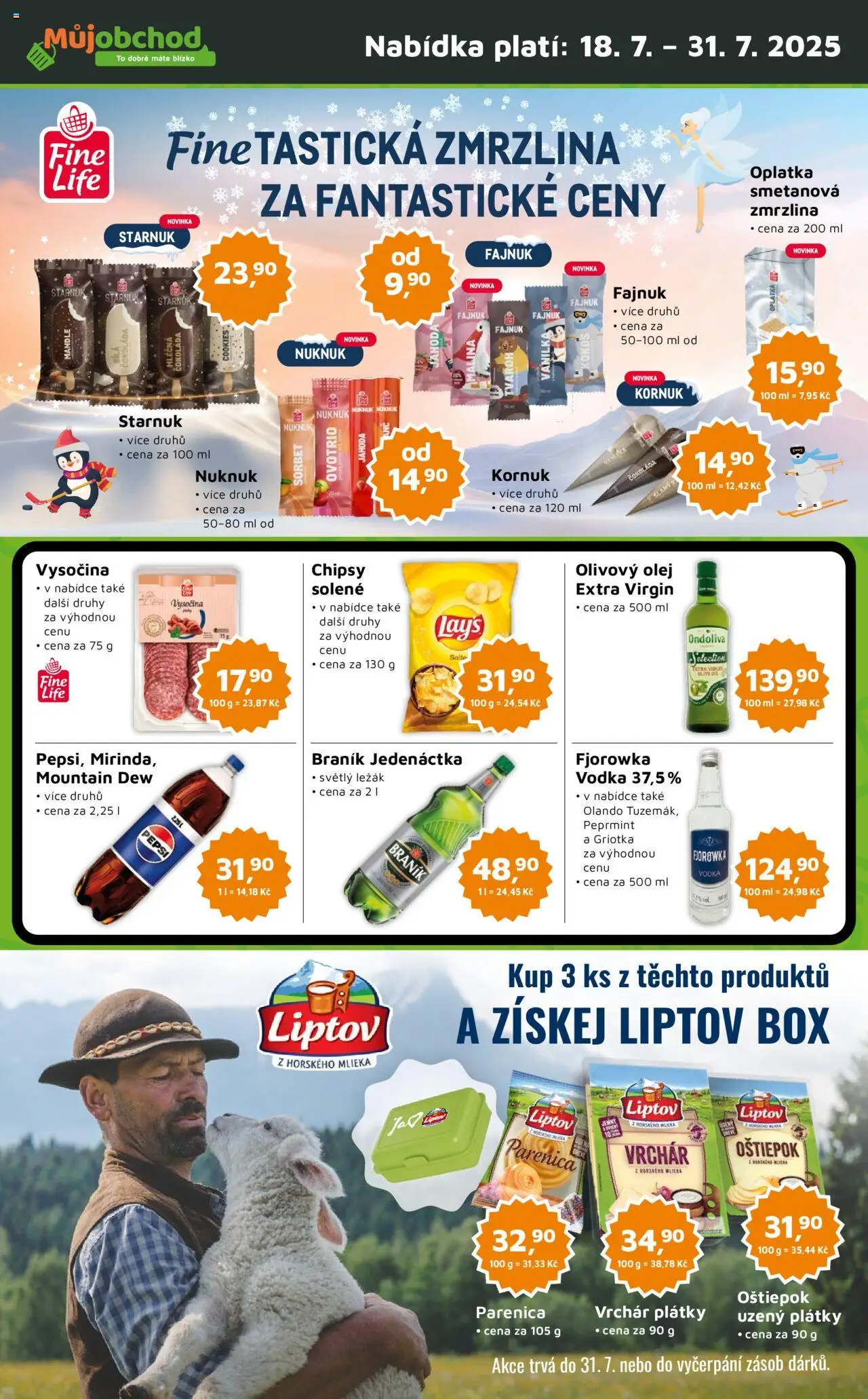 Můj obchod leták - Brand od 18.07.2025 | Strana: 1 | Produkty: Box, Pepsi, Vodka, Vysočina
