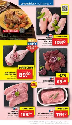 Lidl leták od 28.07.2025 | Strana: 10 | Produkty: Vepřové řízky, Noky, Stehenní řízky, Kuřecí Játra