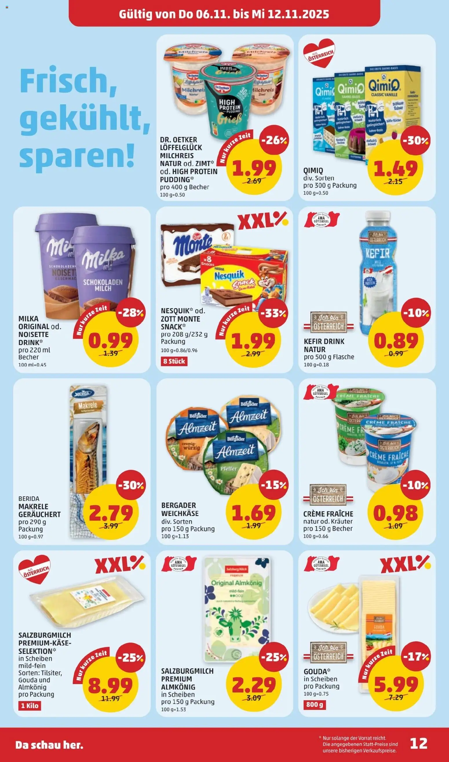 Penny Markt Flugblatt gültig ab 06.11.2025 | Seite: 12 | Produkte: Matériel de rangement Fitness, Pfeffer, Milch, Creme
