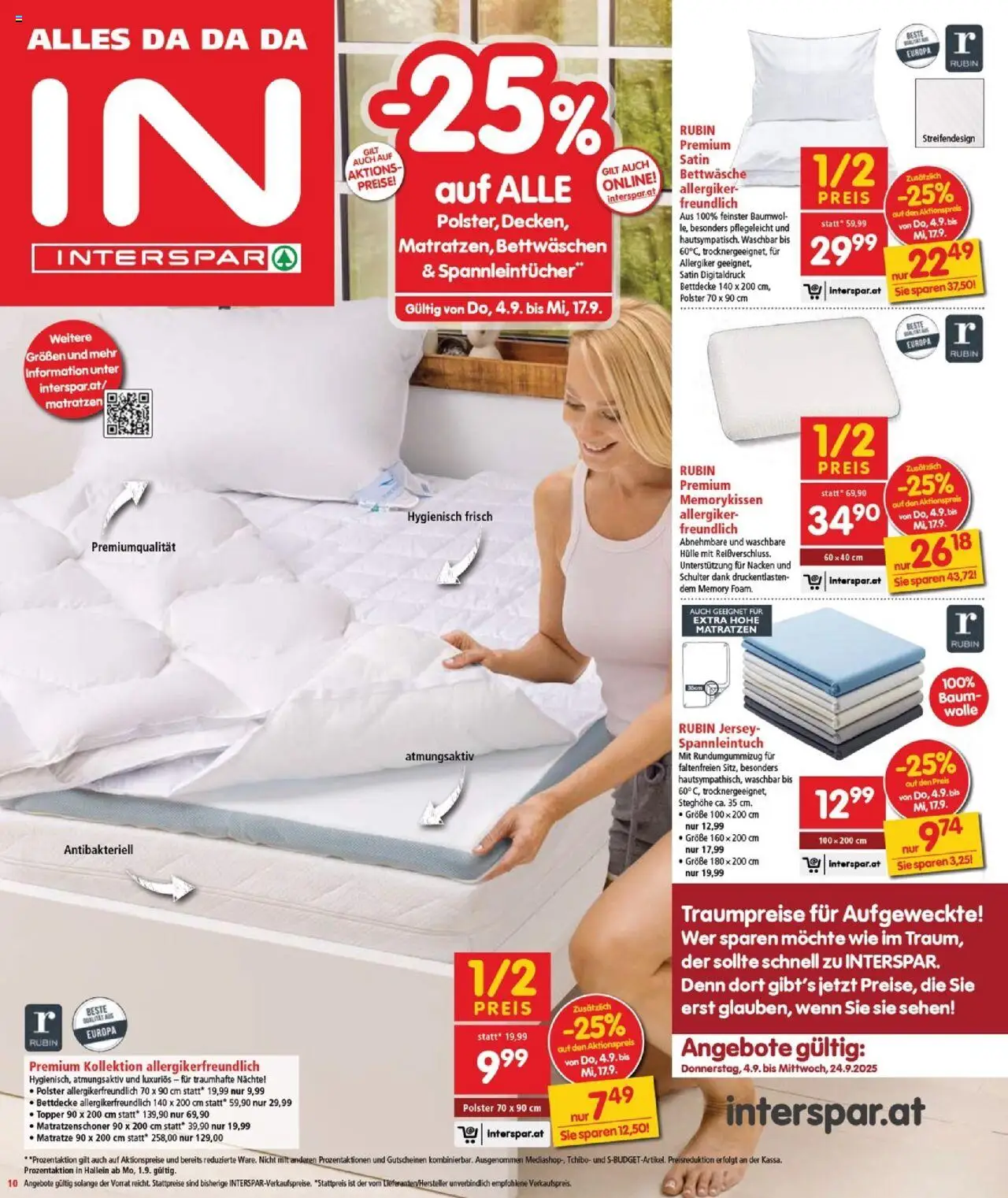 Interspar Flugblatt - Burgenland Nord gültig ab 04.09.2025 | Seite: 10 | Produkte: Hülle, Matratze
