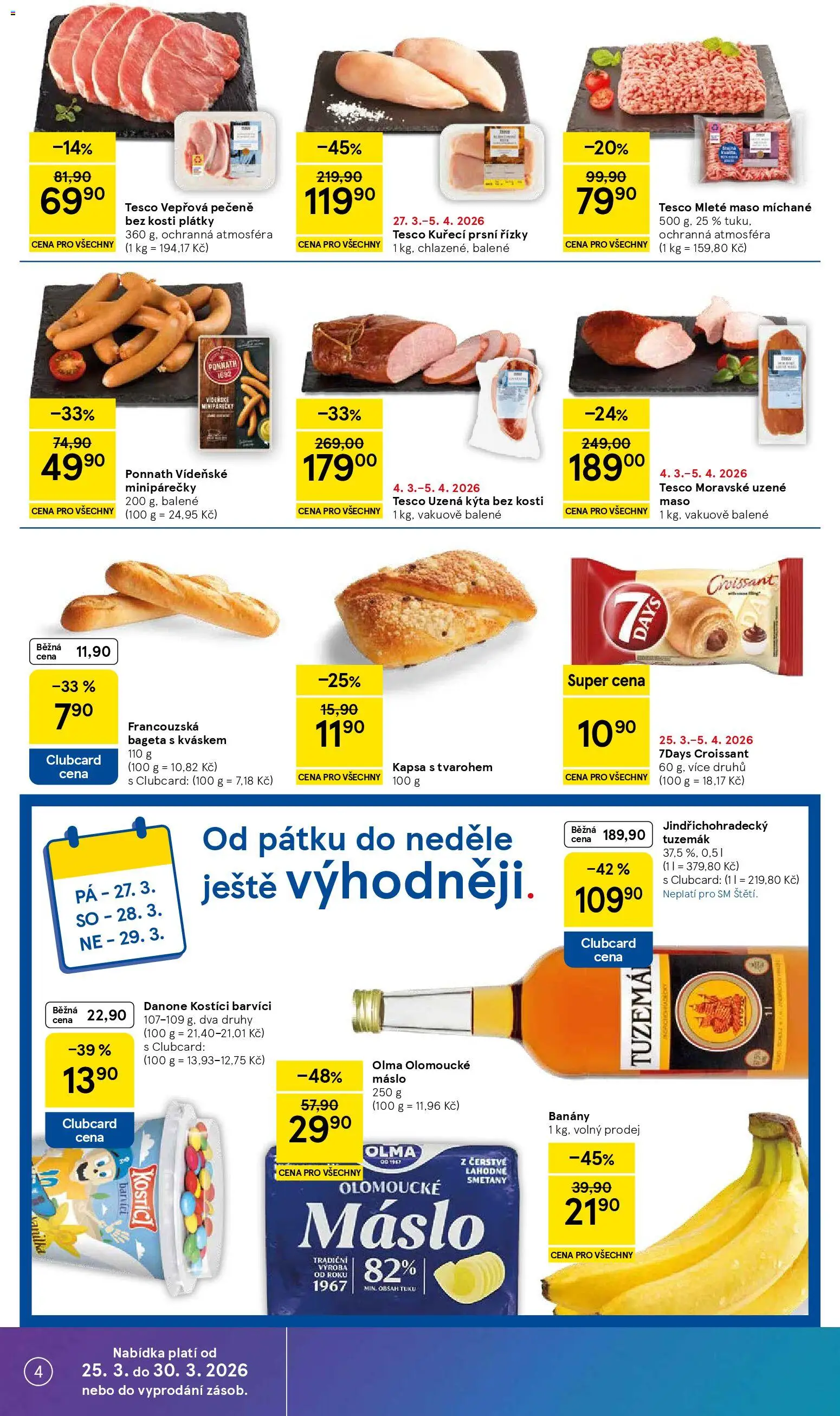 Tesco leták - Supermarket od 25.03.2026 | Strana: 4 | Produkty: Rum, Uzená kýta, Moravské uzené, Kýta