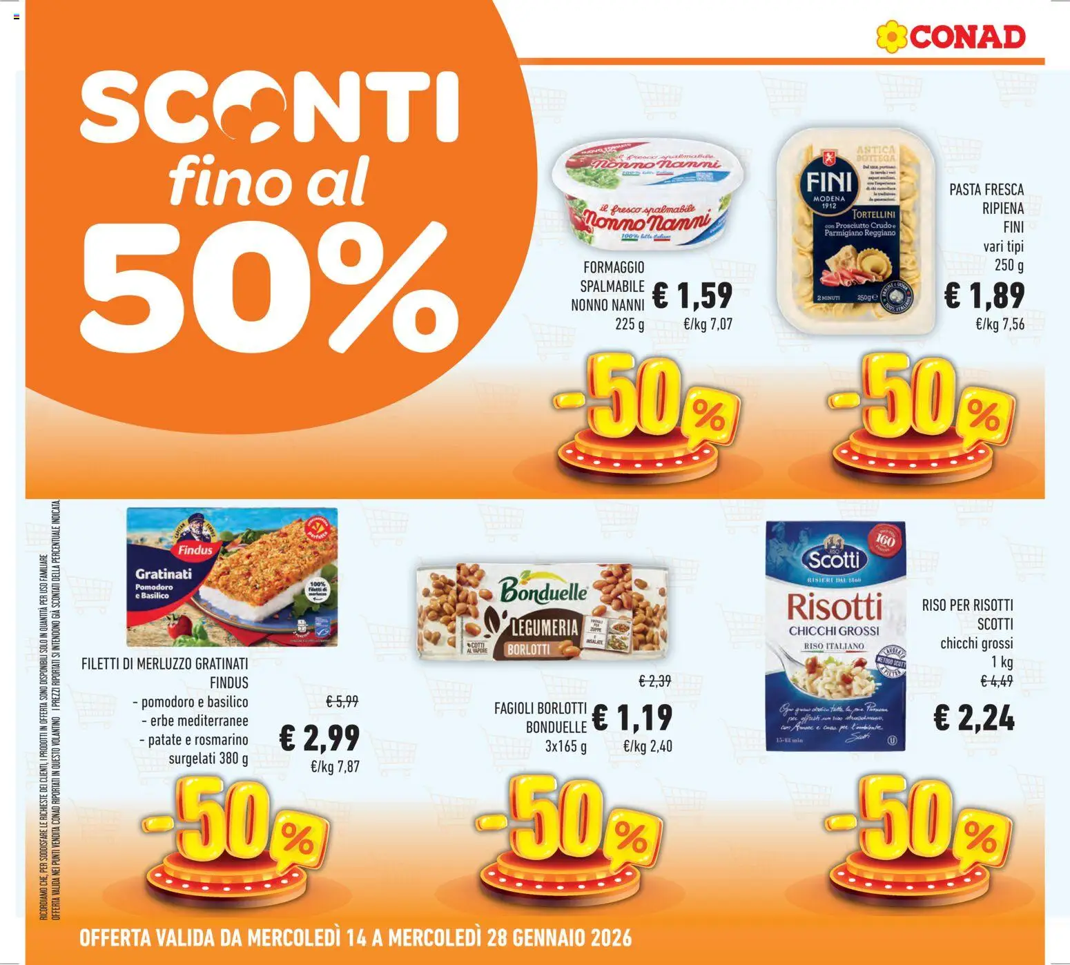 Volantino Conad del 14.01.2026 | Pagina: 6 | Prodotti: Riso, Fagioli, Basilico, Parmigiano