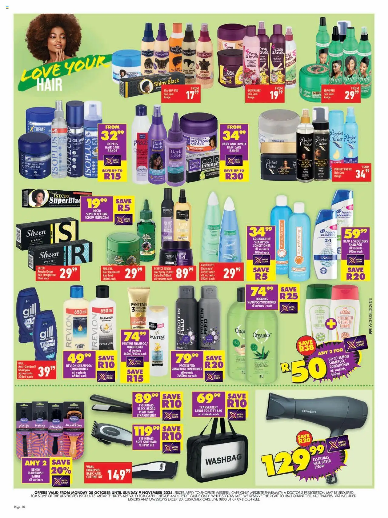 New Shoprite catalogue – valid from 20.10.2025 | Page: 10 | Products: Plate, Hair clipper, Oil, Shampoo