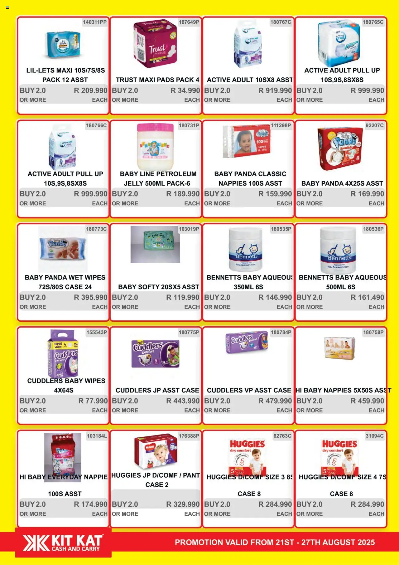 KIT KAT Cash & Carry Weekly Traders Special │ valid from 21.08.2025 | Page: 24 | Products: Case, Pads, Nappies