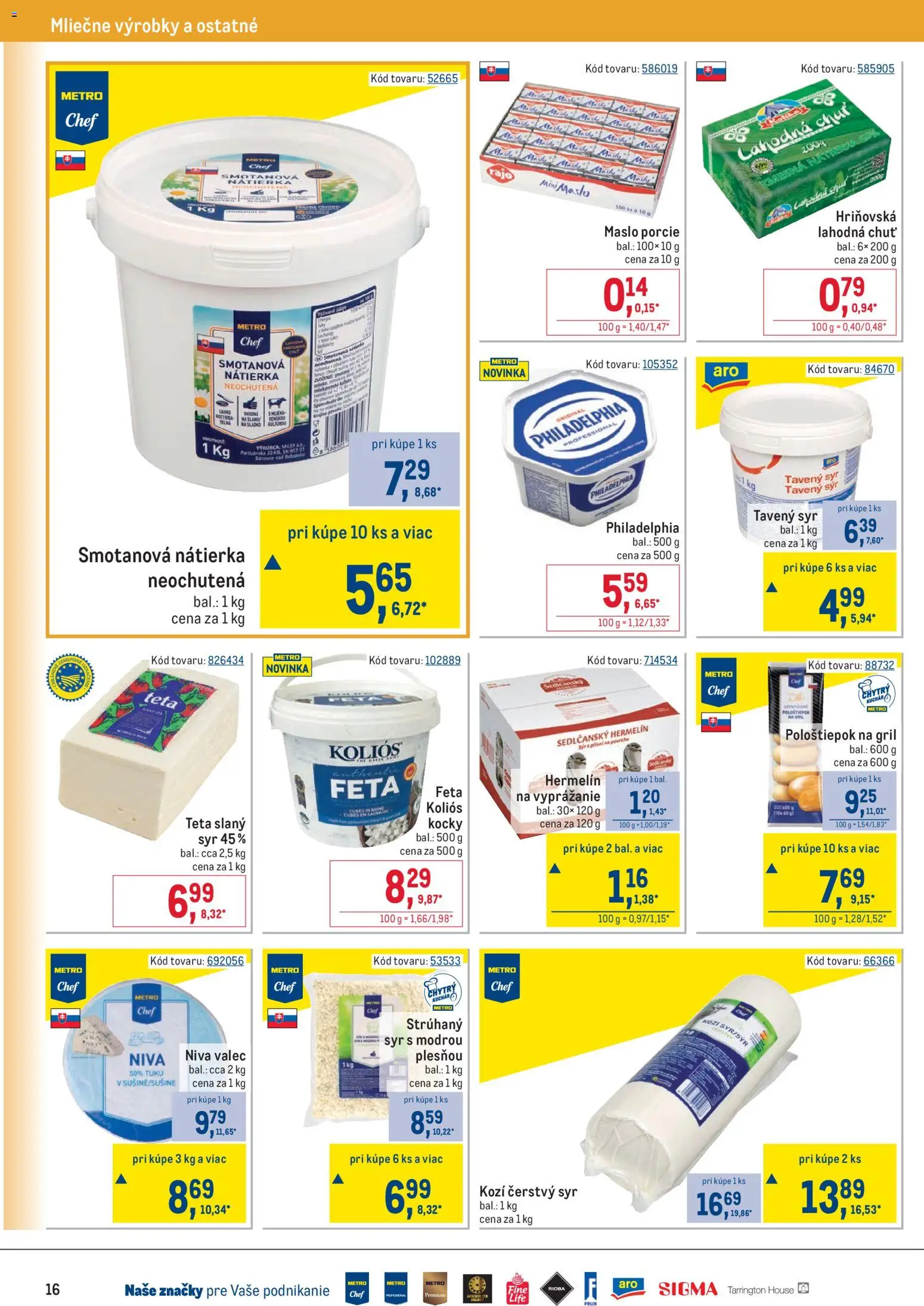 Nové Metro akcie – leták je platný od 25.03.2026 | Strana: 16 | Produkty: Gril, Maslo, Feta